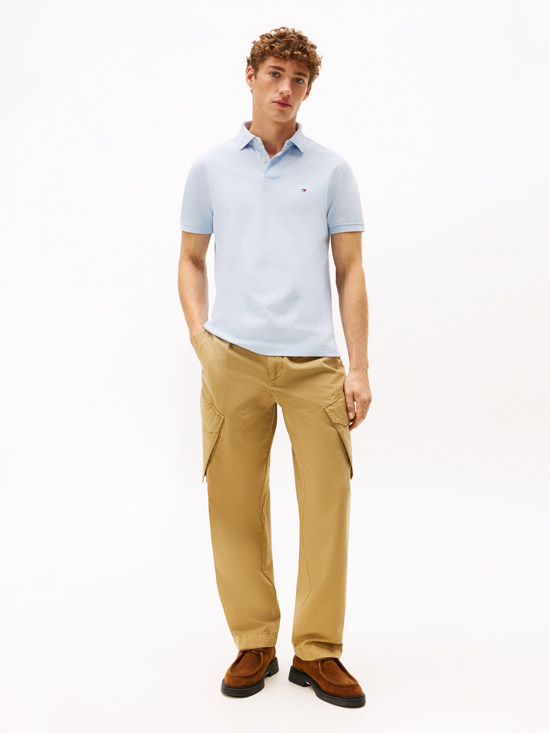 Tommy Hilfiger Poloshirt »1985 REGULAR POLO mit Kontraststreifen und Knopfleiste« unifarben, sportlich, regular fit, Baumwollmix, Polokragen