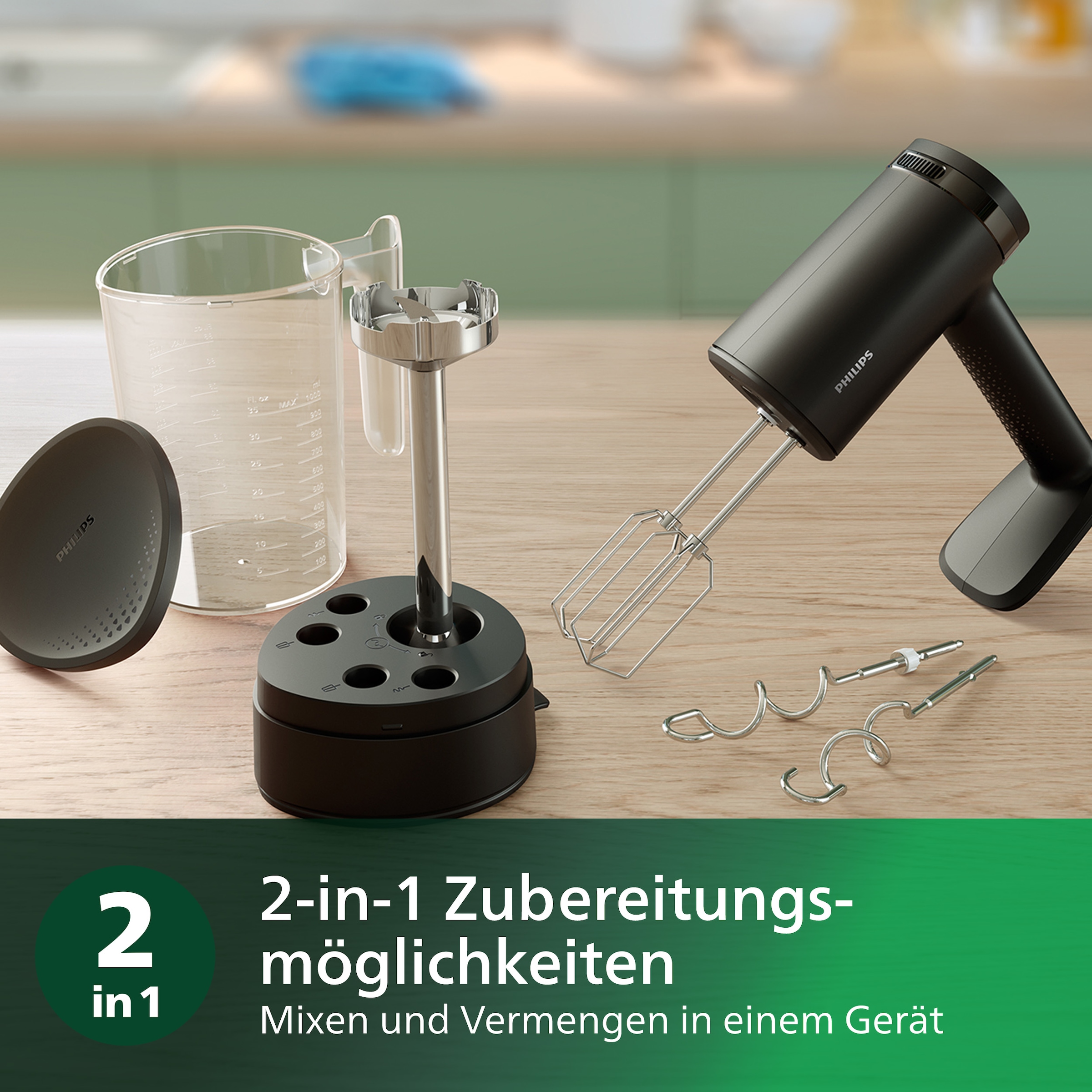 Philips Handmixer »HR3781/10 5000 Series«, 500 W, mit Anti-Spritz-Design und Becher zur intelligenten Aufbewahrung