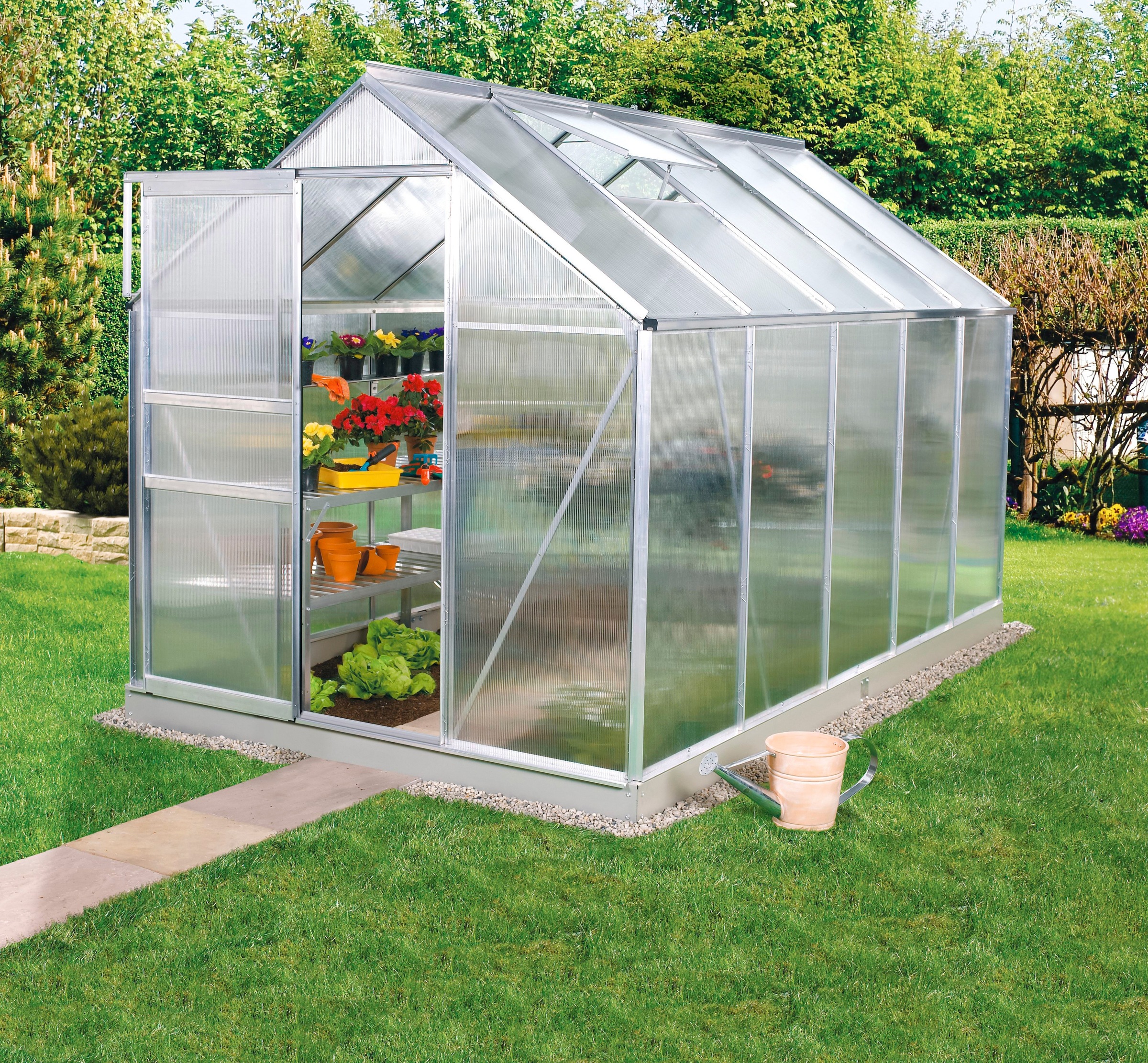 Vitavia Gewächshaus »Venus 6200« in silberfarben, Größe B/H/T: 192 cm x 317 cm