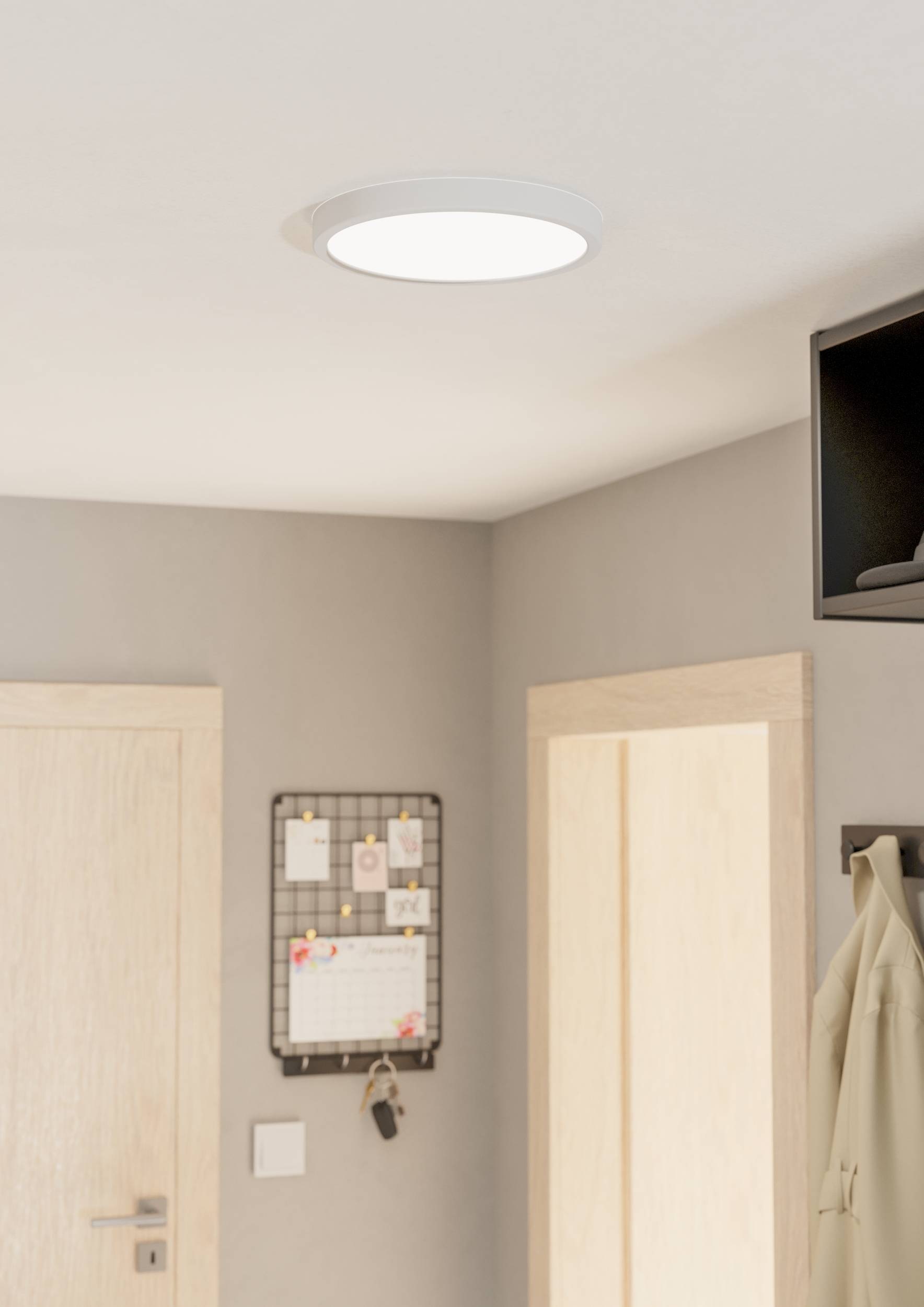 EGLO Aufbauleuchte »Fueva 5 Deckenleuchte, Deckenbeleuchtung, Stahl und Kunststoff, weiß« LED-Modul 1 Stk. Warmweiß Aufbauleuchte dimmbar, Deckenlampe, LED Aufbaulampe, Lampe Decke