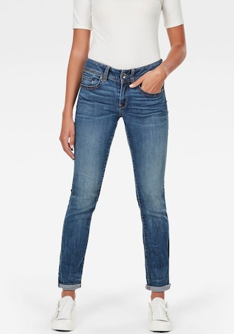Slim-fit-Jeans »Midge Mid Straight Wmn«, mit Used-Effekten