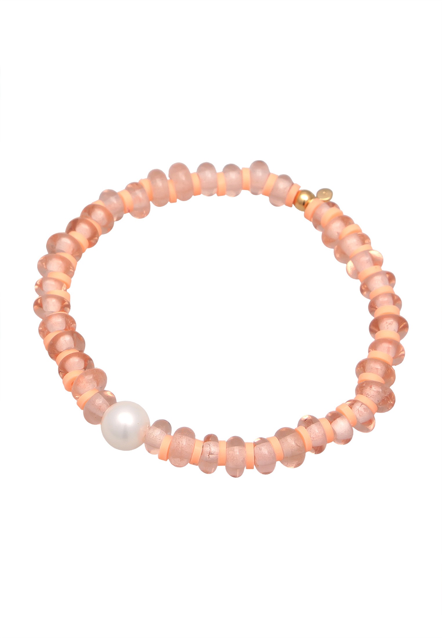 Elli Armkette »Armband Glas Perlen Heishi Disc Muschelkernperle 925 Silber«