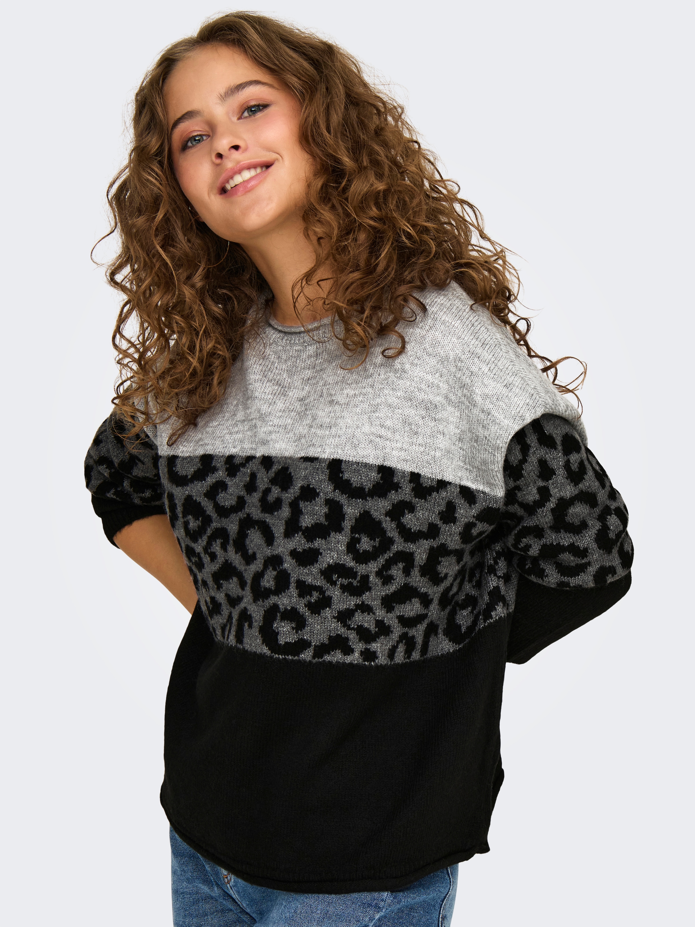 ONLY Rundhalspullover »ONLJADE ANIMAL LS O-NECK NOOS KNT«