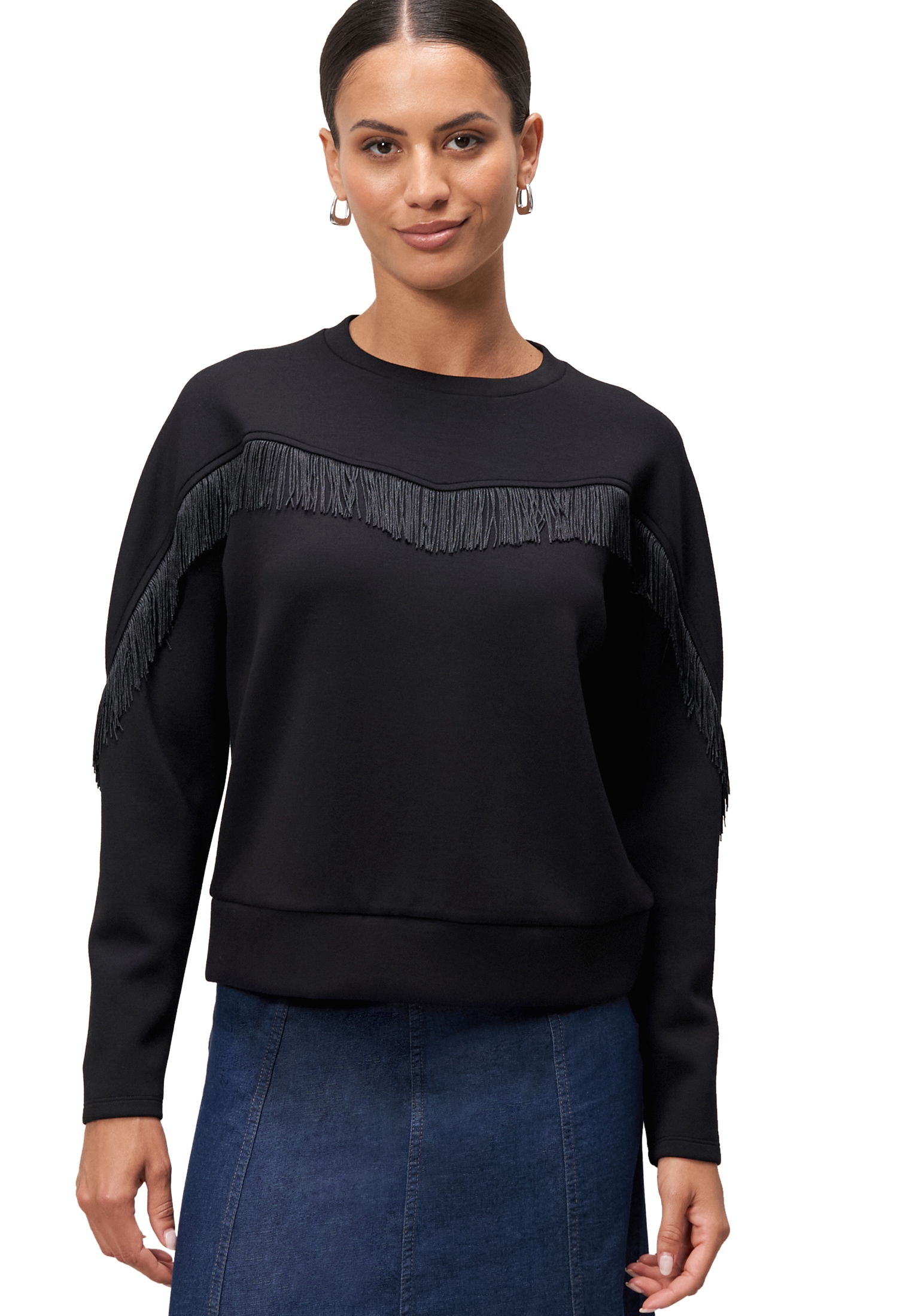 Zero Sweatshirt »Sweatshirt mit Fransen«