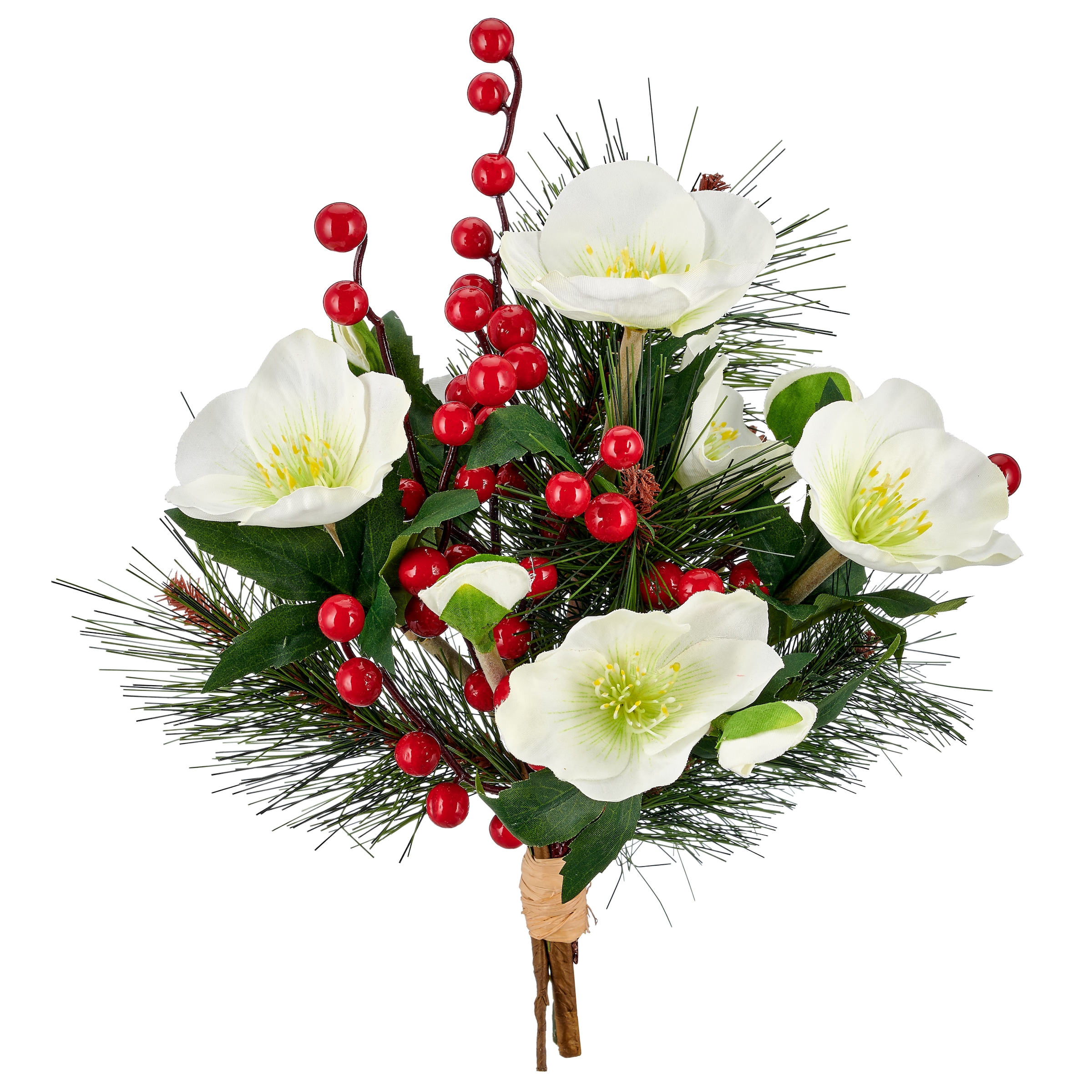 OTTO home Winterliche Kunstpflanze »Strauß mit Christrosen« mit naturgetreuen Blüten