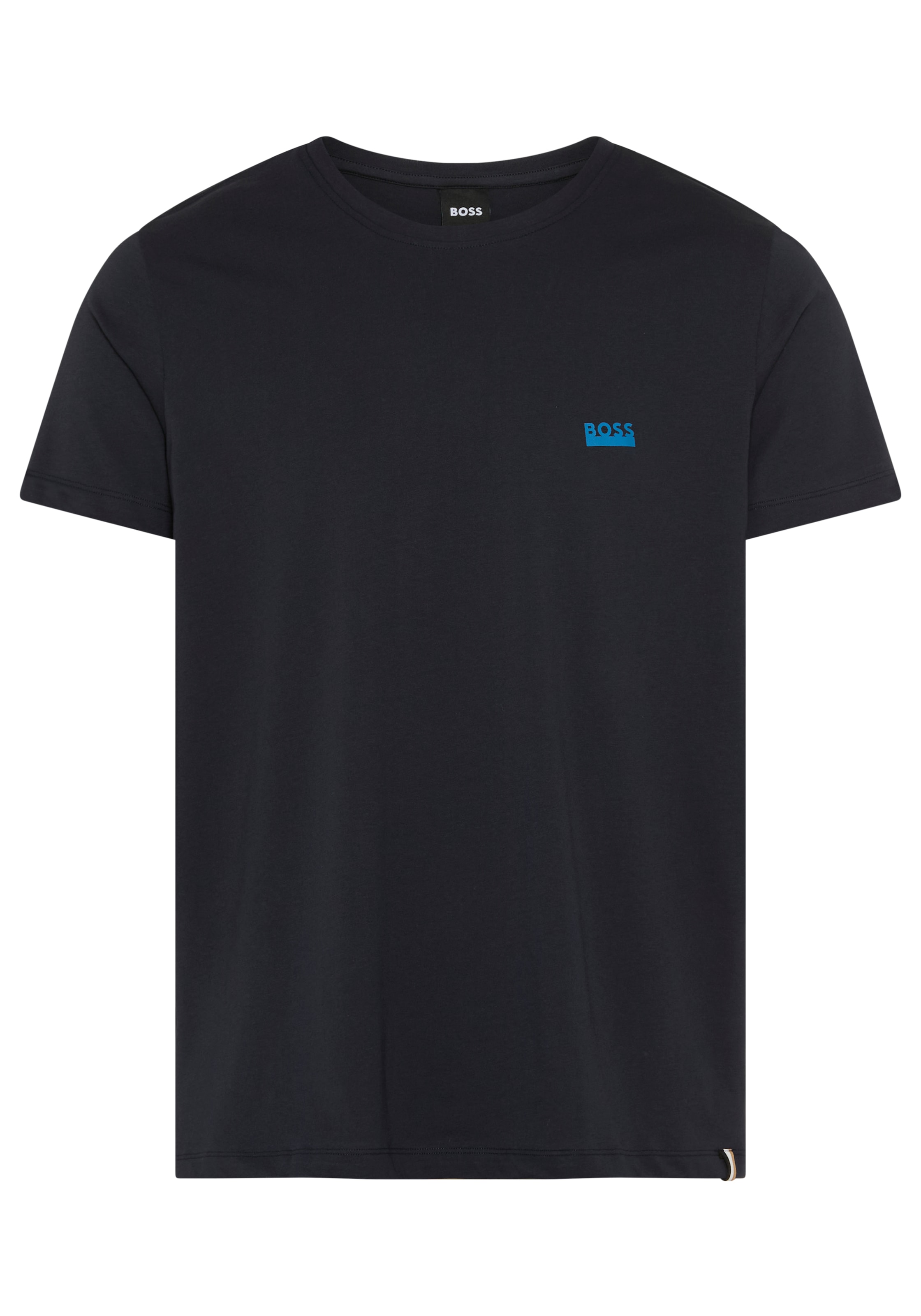 BOSS T-Shirt Rundhals, Jersey, kleines Logo, regular fit