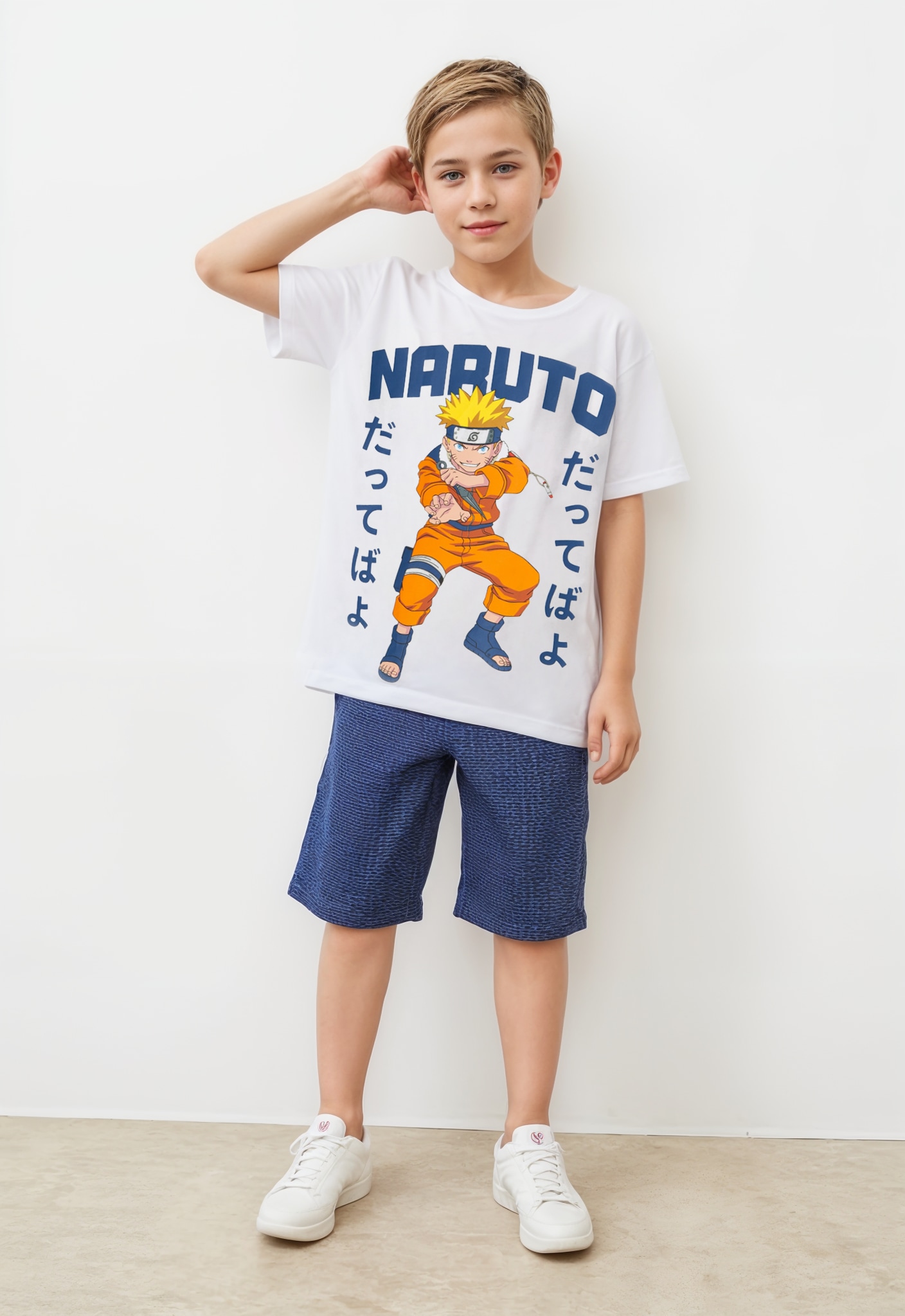 Name It Print-Shirt »NKMMACAR NARUTO SS TOP NOOS SKY«, mit großem Comic-Frontmotiv