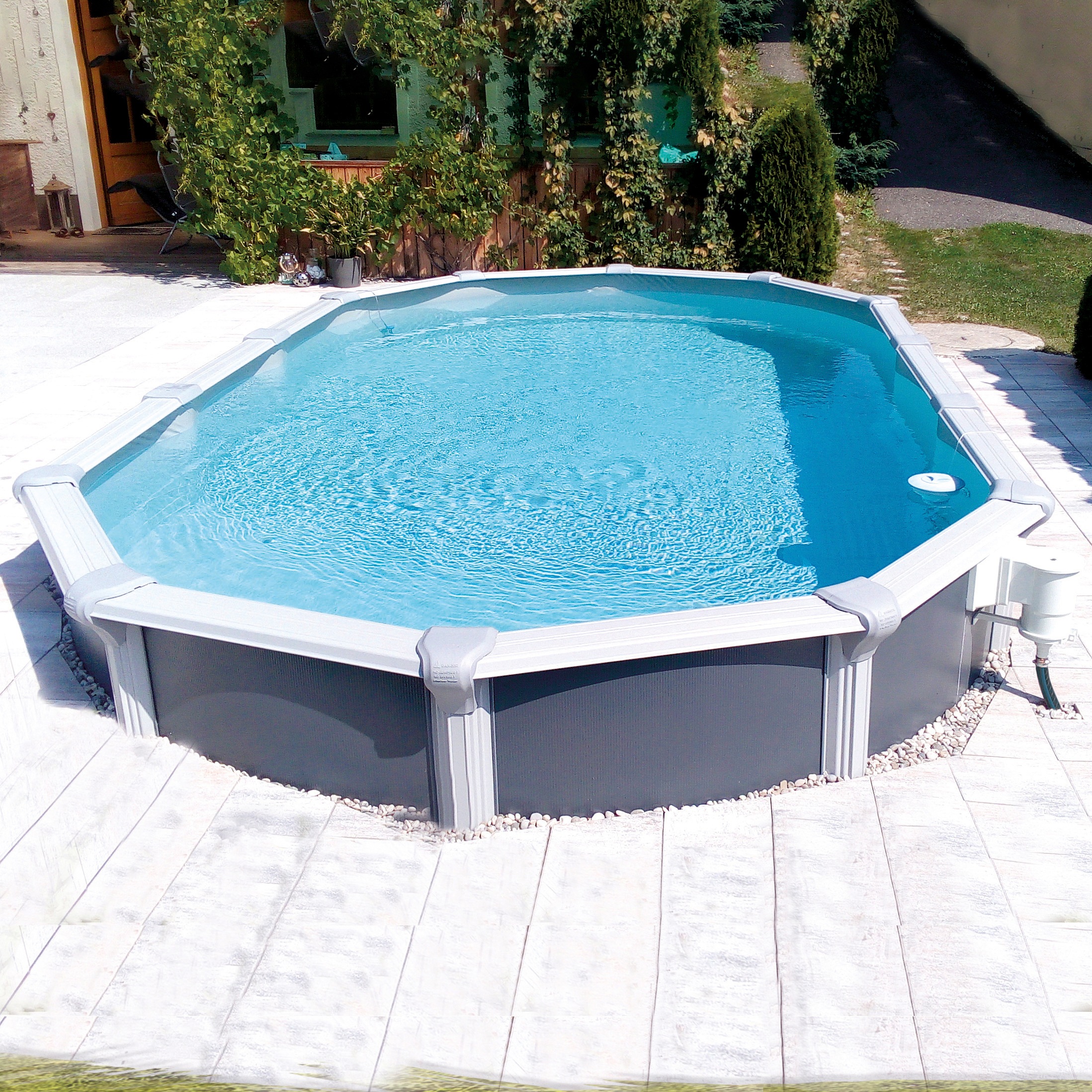 KWAD Ovalpool »Steely de Luxe«, (Set), 10-tlg. BxLxH: 610x370x130 cm