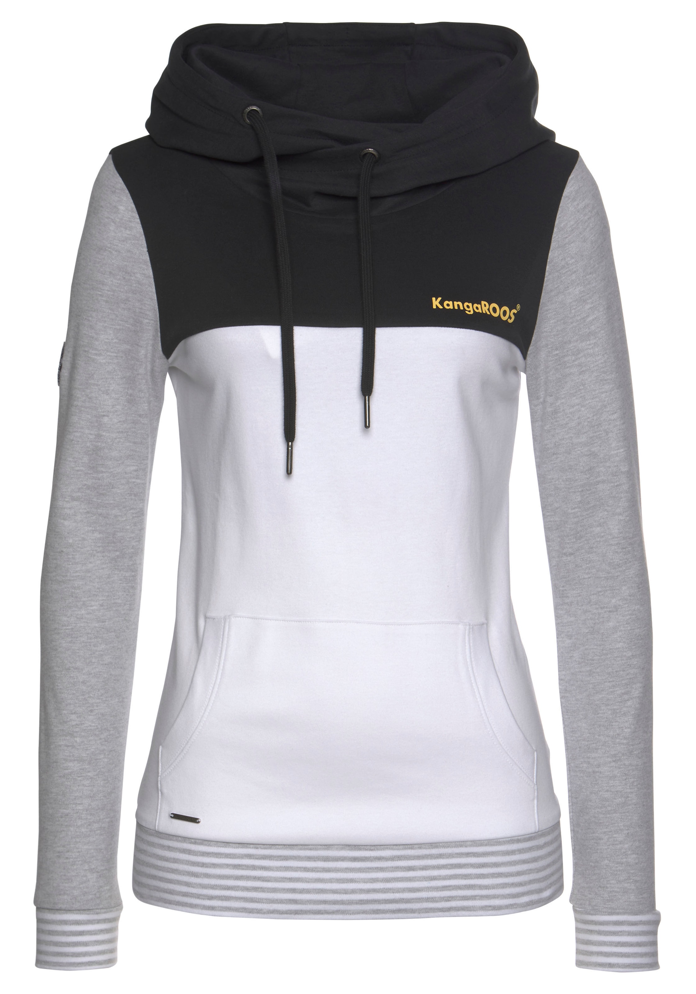 KangaROOS Kapuzensweatshirt, Langarm, figurbetonter Schnitt, aus Interlockmaterial