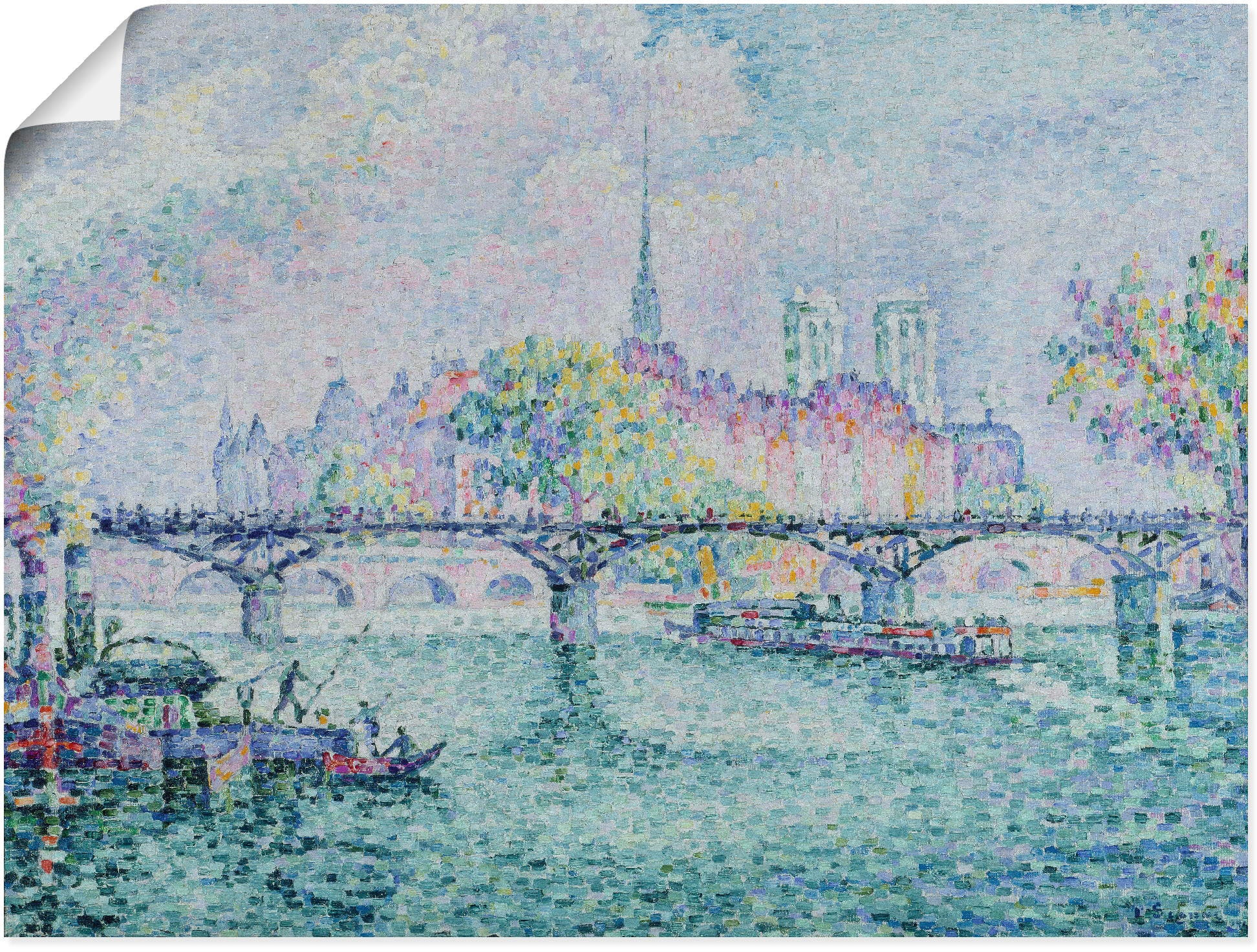 Artland Wandbild »Paris, Blick zur Ile de la Cité. 1913«, Europa, (1 St.), in vielen Größen & Produktarten -Leinwandbild, Poster, Wandaufkleber / Wandtattoo auch für Badezimmer geeignet