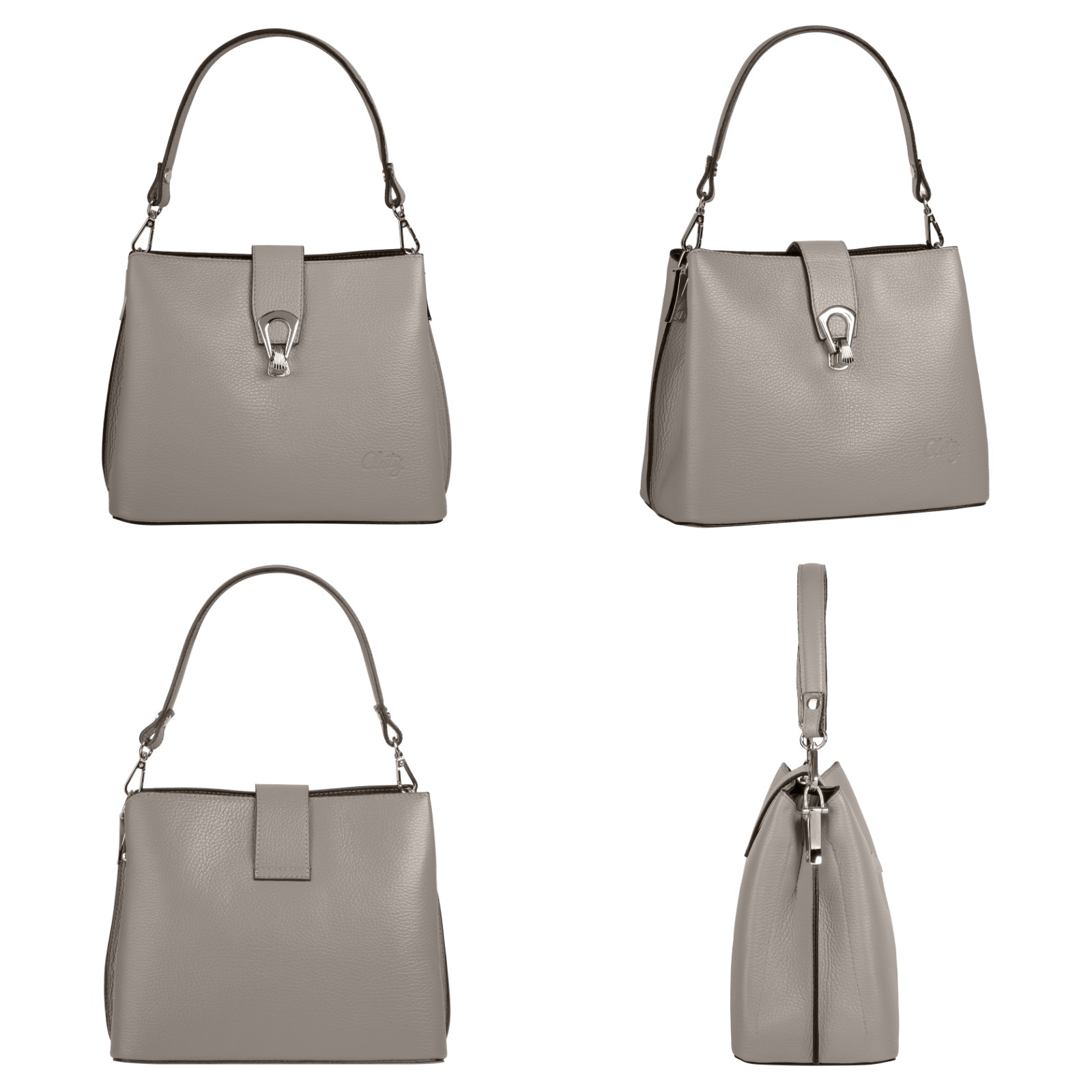 Cluty Umhängetasche, echt Leder, Made in Italy