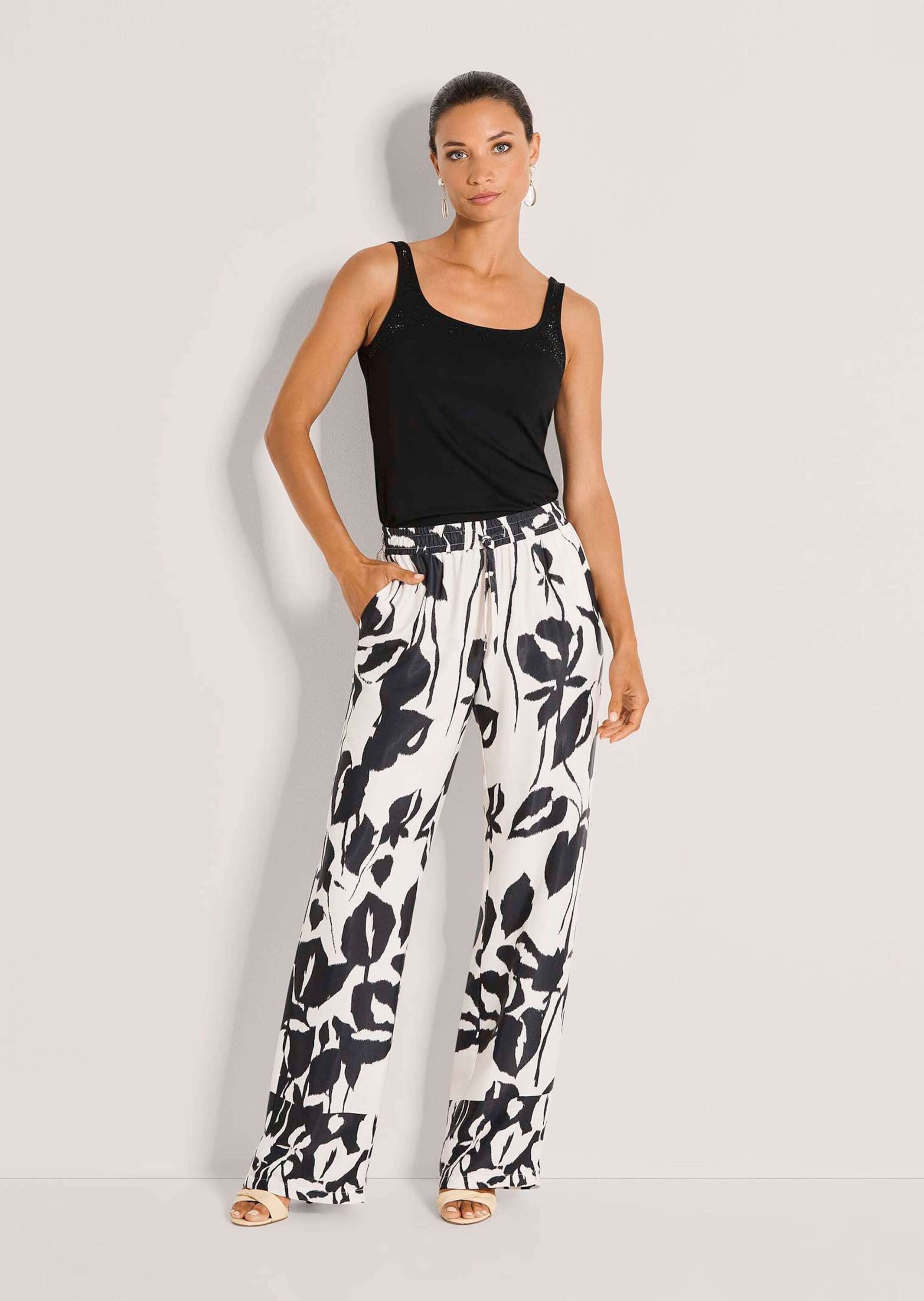 MADELEINE Chinos »Palazzohose Sommerhose mit floralem Muster«