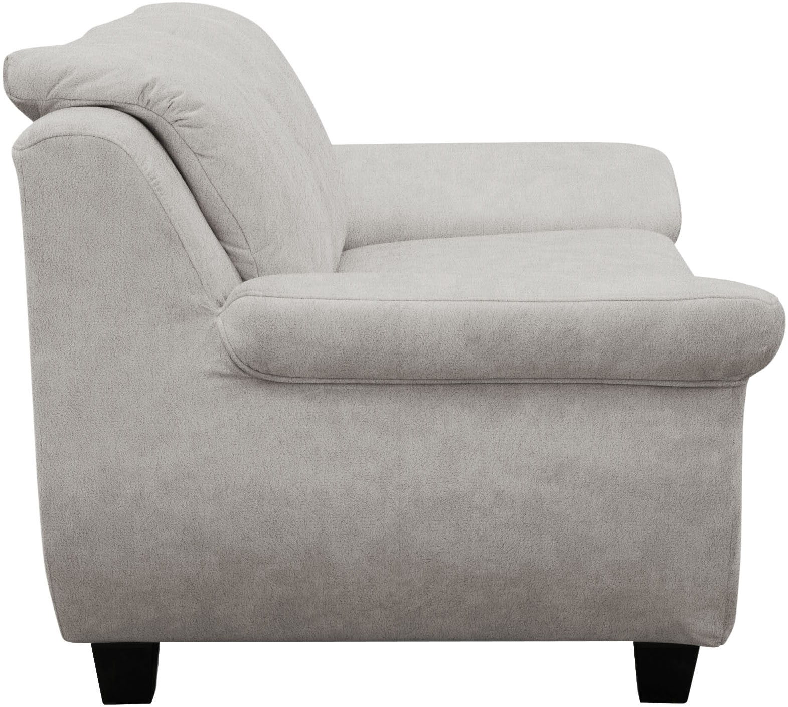 OTTO home 2-Sitzer »Silkeborg 161 cm, formschönes Sofa mit dunklen Füßen« aus pflegeleichtem, weichem Luxus-Microfaser