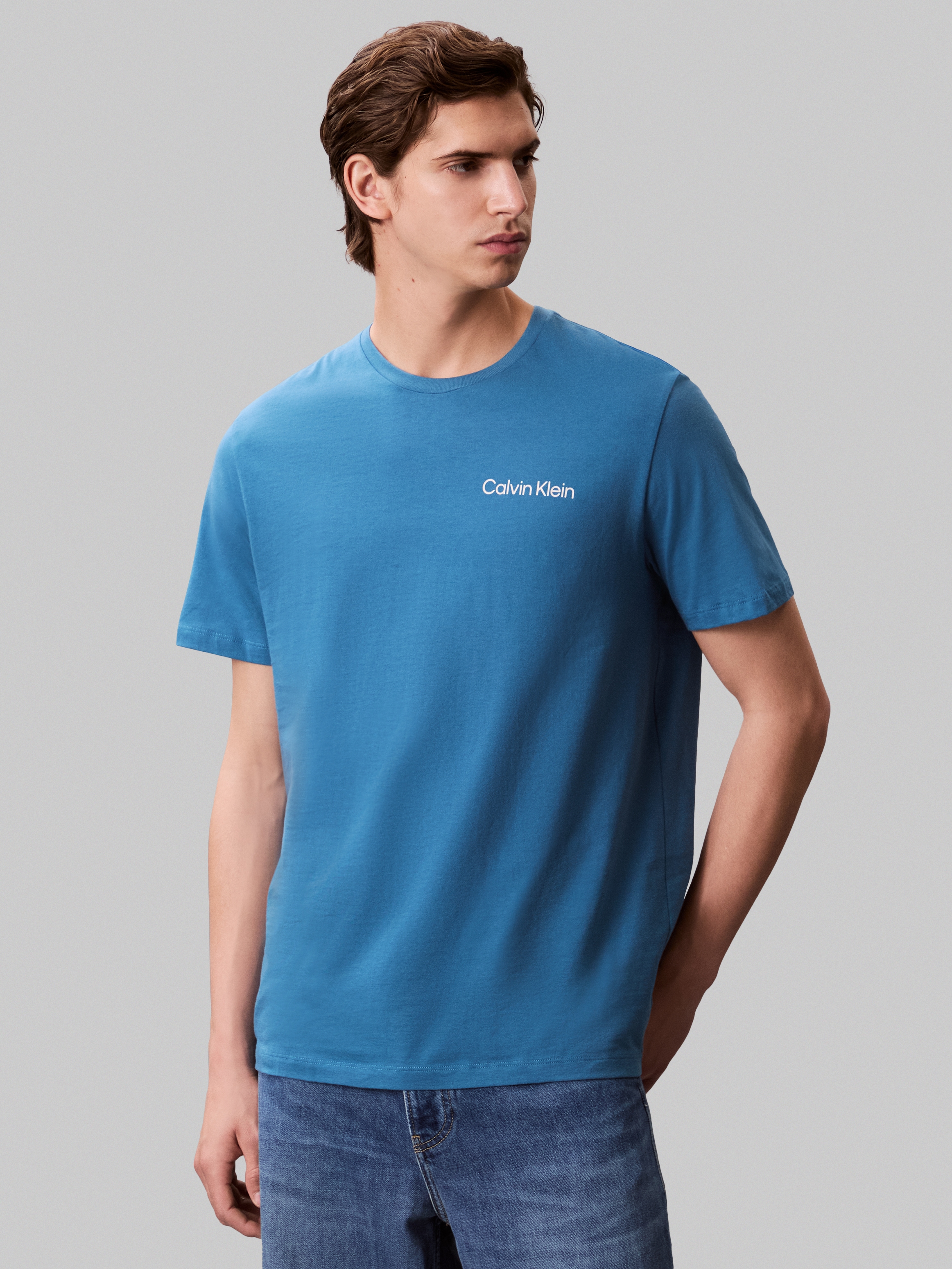 Calvin Klein Jeans T-Shirt »SS 30s E WRD STRTCH«, mit großem Logodruck auf dem Rücken