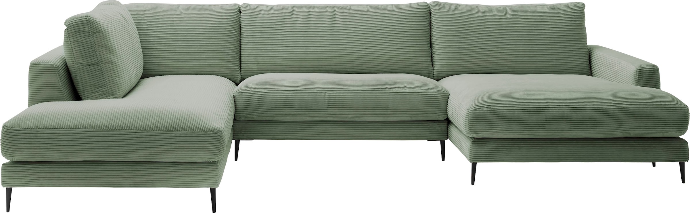 INOSIGN Wohnlandschaft »Downtown XXL B/T/H: 341/223/84 cm Loungemöbel zum Relaxen«, weicher Sitzkomfort, Cord-Bezug, weicher Sitzkomfort U-Form