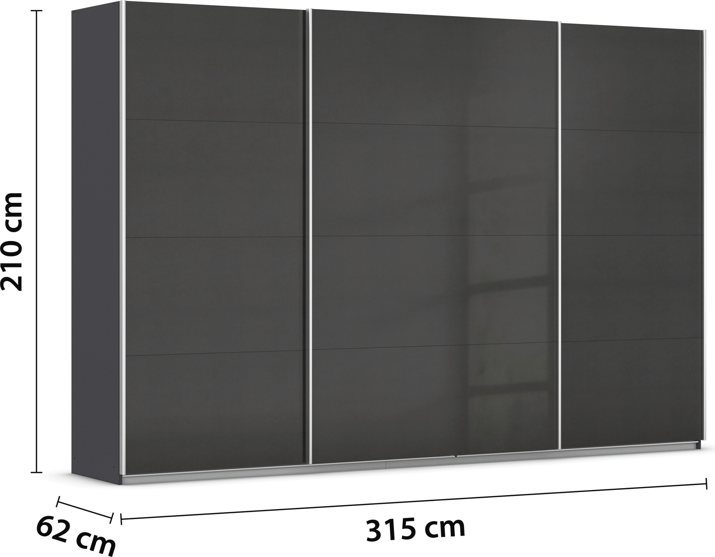 rauch Schwebetürenschrank »Kleiderschrank Schrank Garderobe AGORDO mit Dekor- oder Hochglanzfront«, (in zwei Griff-Farben), durchdachte Innenausstattung, in 4 Breiten und 2 Höhen MADE IN GERMANY
