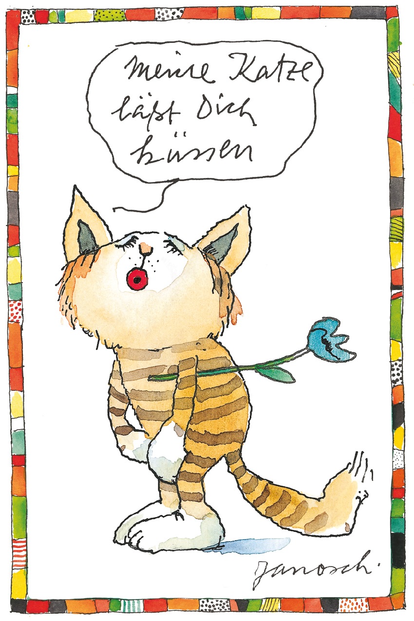 LuckyLinde Wanddekoobjekt »Meine Katze lässt dich Küssen«, (1 St.), Exklusive JANOSCH Kindermotive, Stahlschild