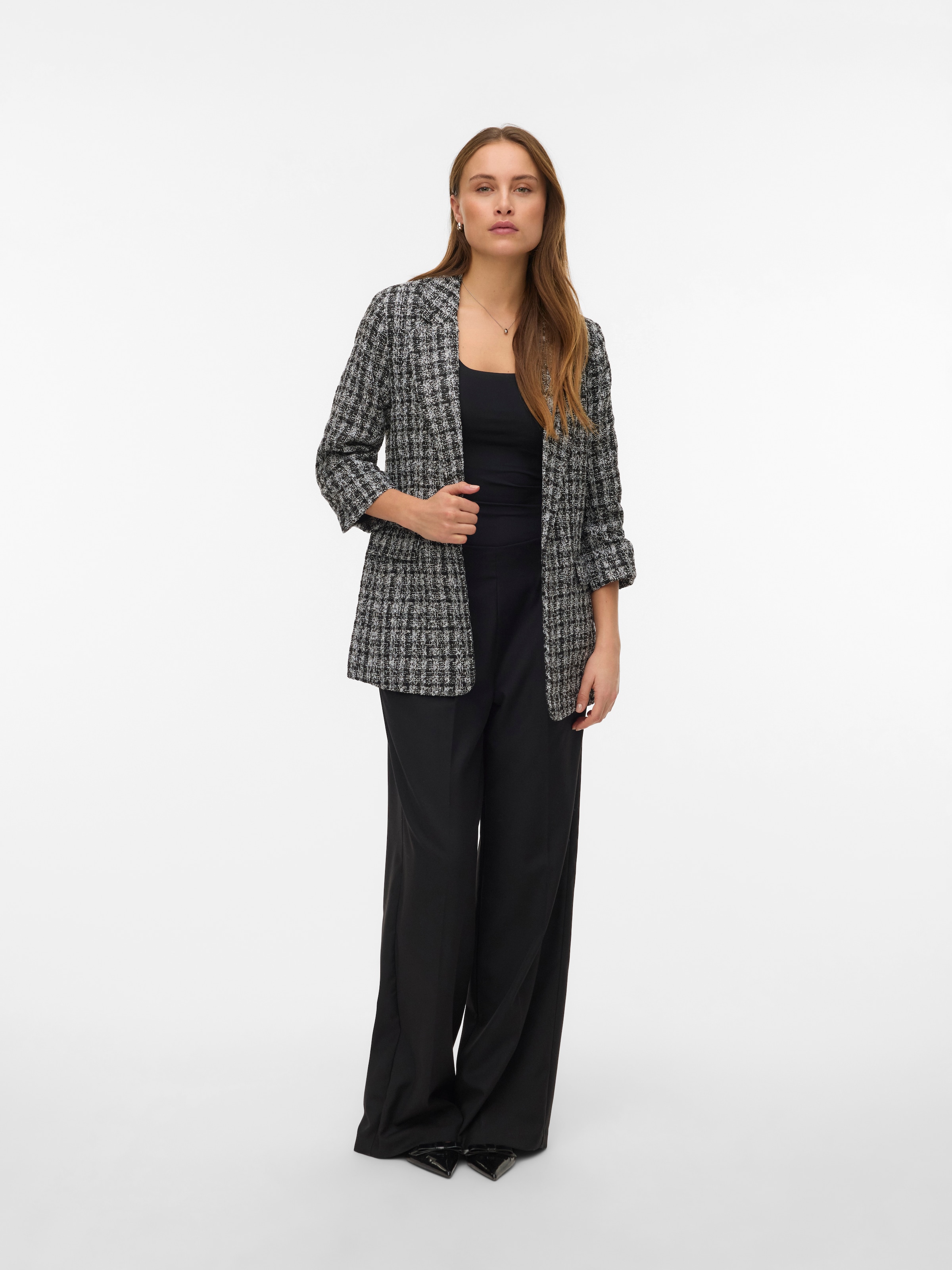 Vero Moda »VMFRIDA LS REGULAR BLAZER NOOS« ohne Verschluss und mit gerafften 3/4 Arm