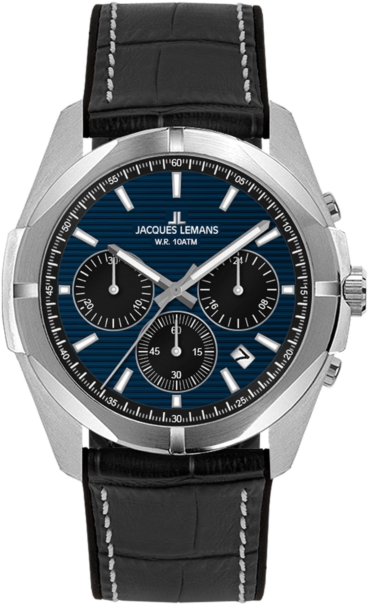 Chronograph »Monte Carlo«, Quarzuhr, Armbanduhr, Herrenuhr, Datum, Lederarmband