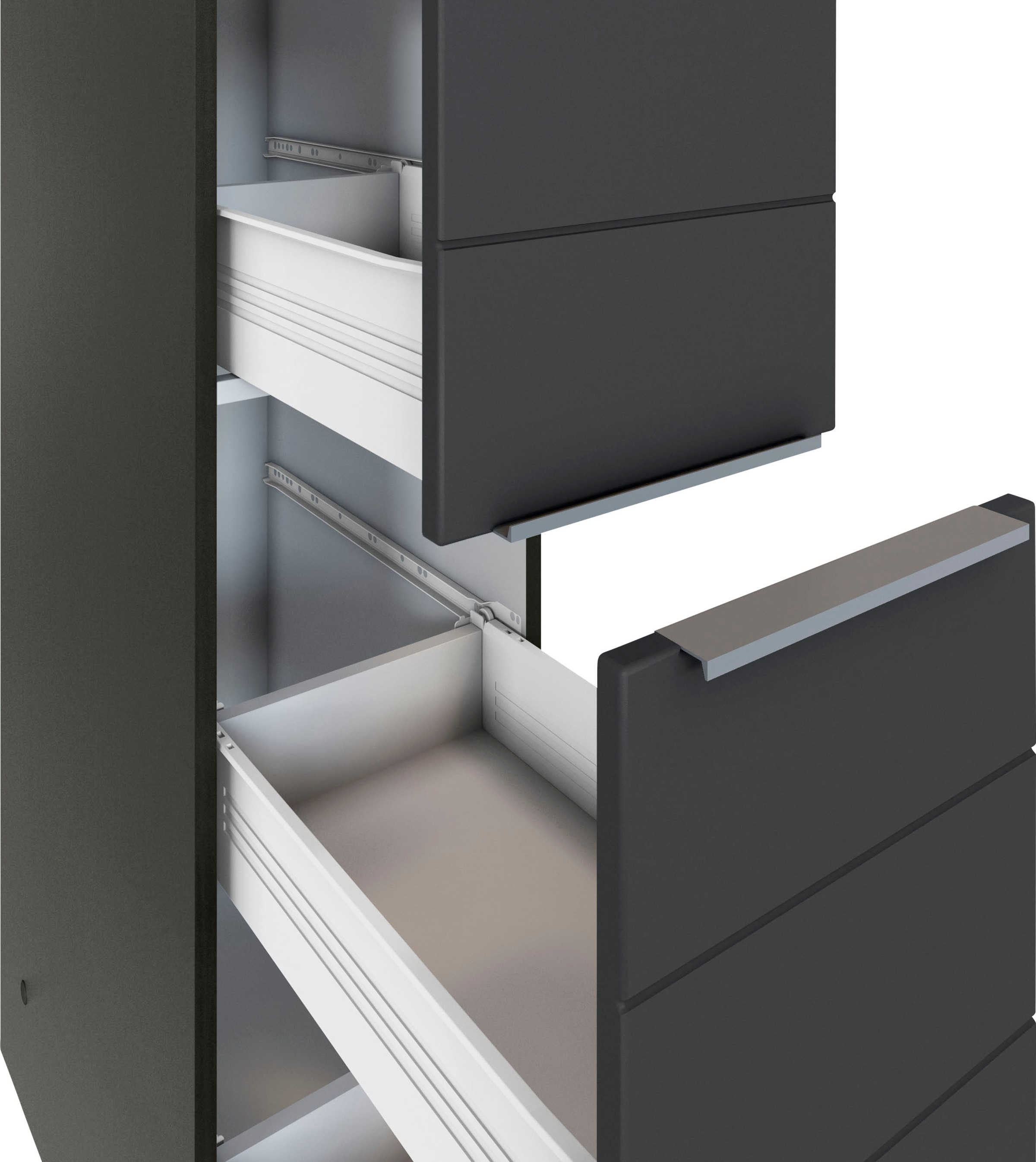 KOCHSTATION Apothekerschrank »KS-Luhe« 30 cm breit, hochwertige MDF-Fronten mit waagerechter Lisene