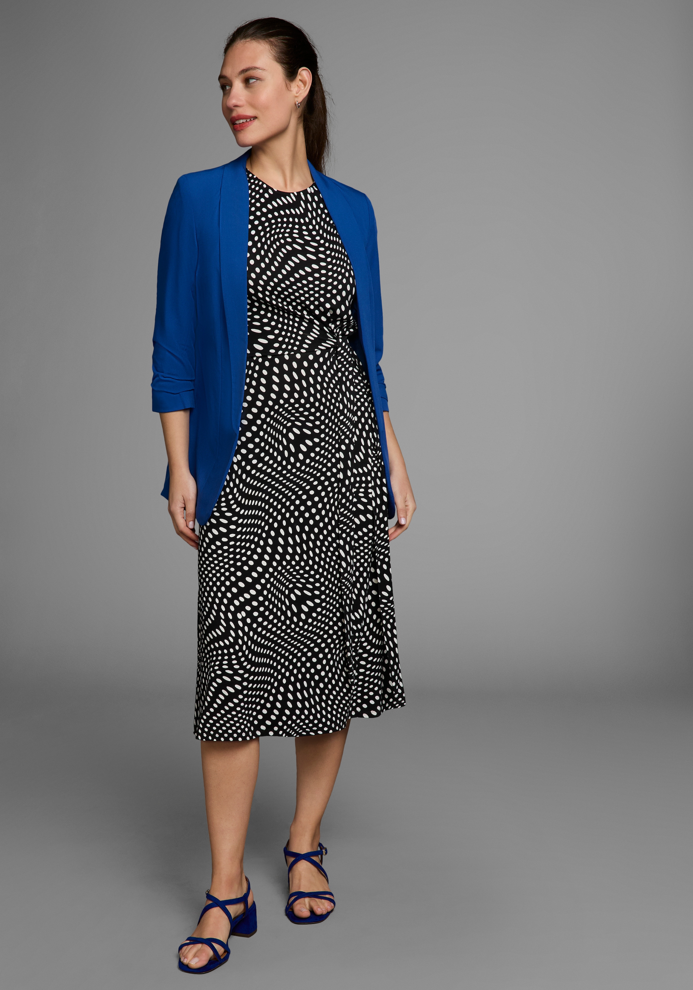 HECHTER PARIS Druckkleid, mit Wickeldetail und Midiform