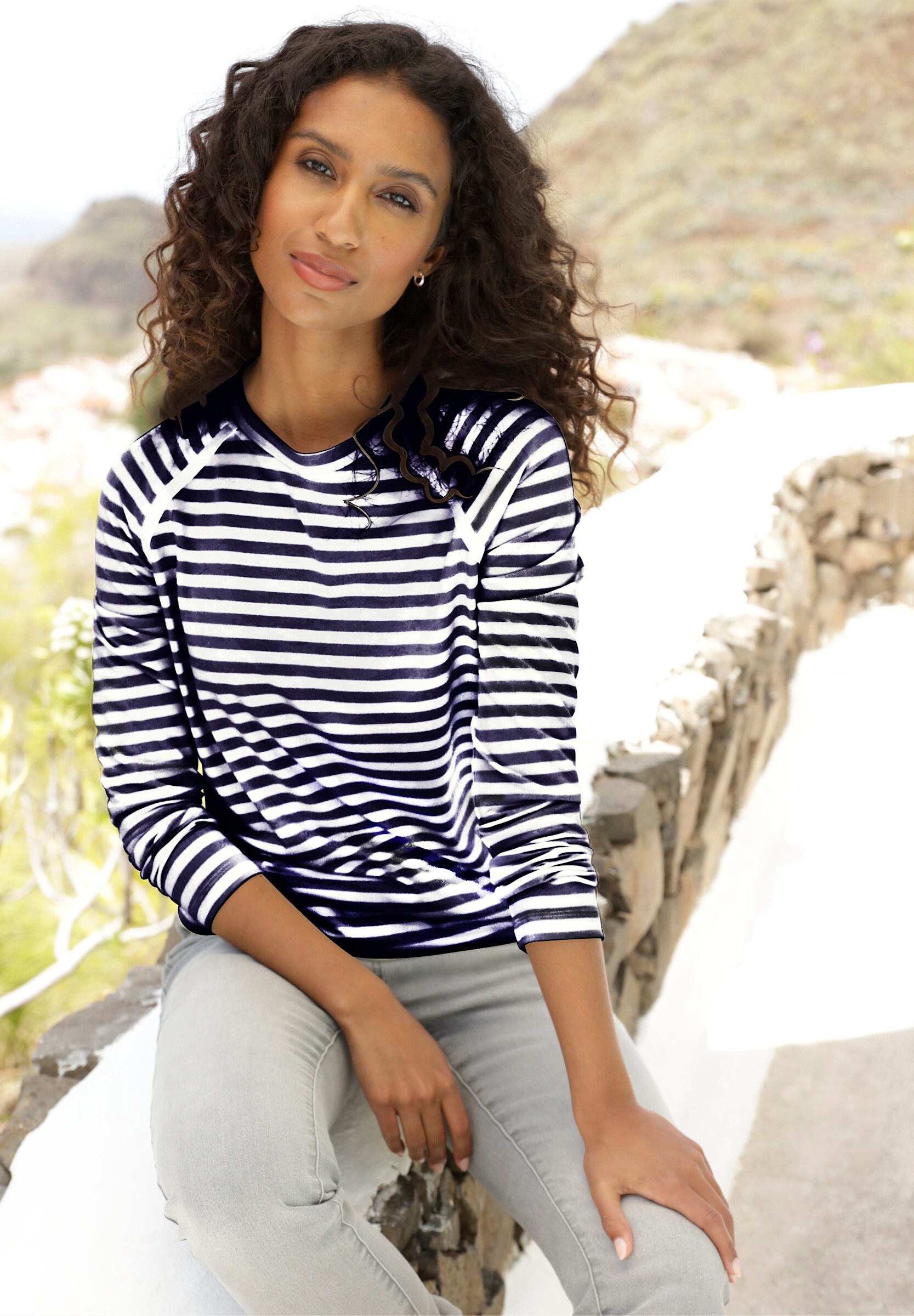heine T-Shirt »Langarm-Shirt Ringelshirt mit Raglan-Ärmeln«