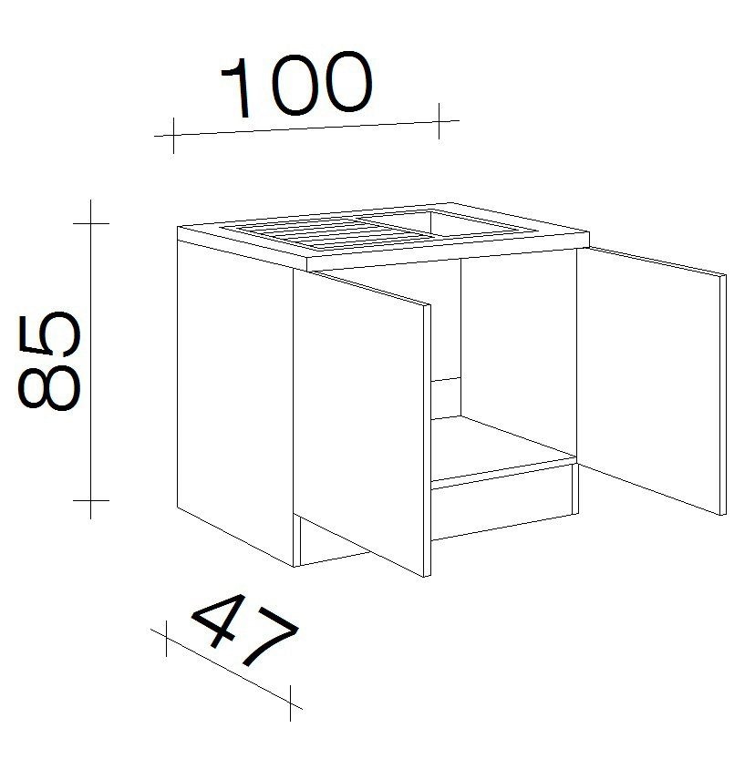 Flex-Well Spülenschrank »Bergen«, (B x H x T) 100 x 85 x 50 cm, inkl. Einbauspüle