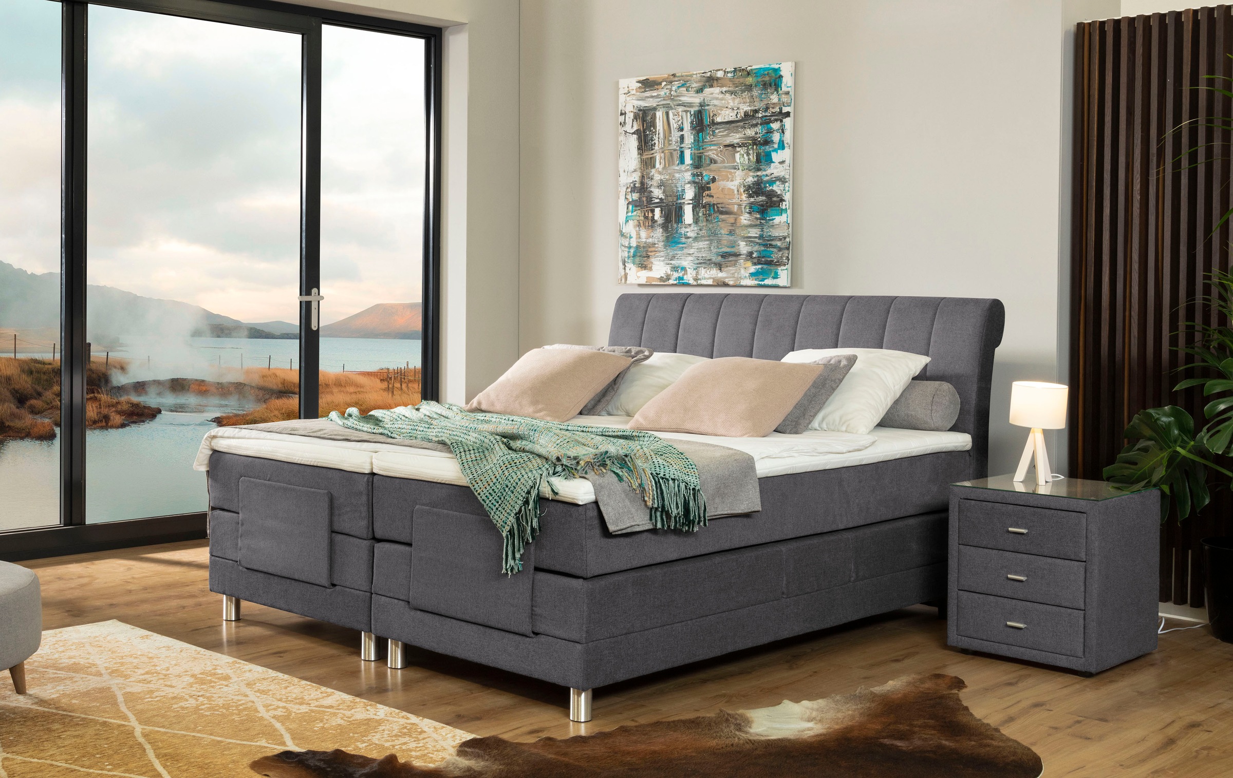 alina Nachttisch »Elsa« mit Glasplatte