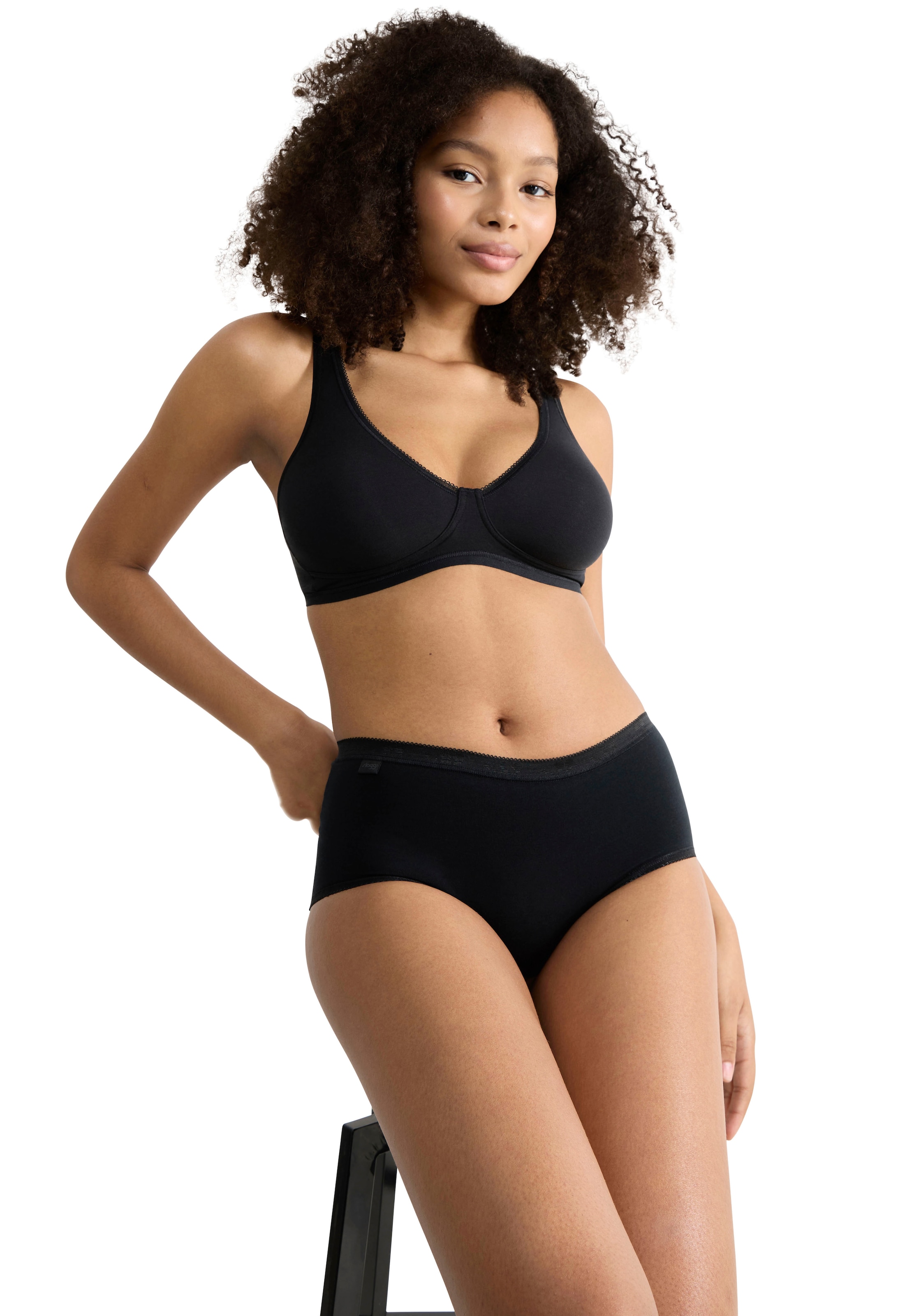 sloggi Midislip »Basic+« 3er Pack,  Baumwolle, klassischer Stil, bequem, mittelhoher Bund, Softnähte