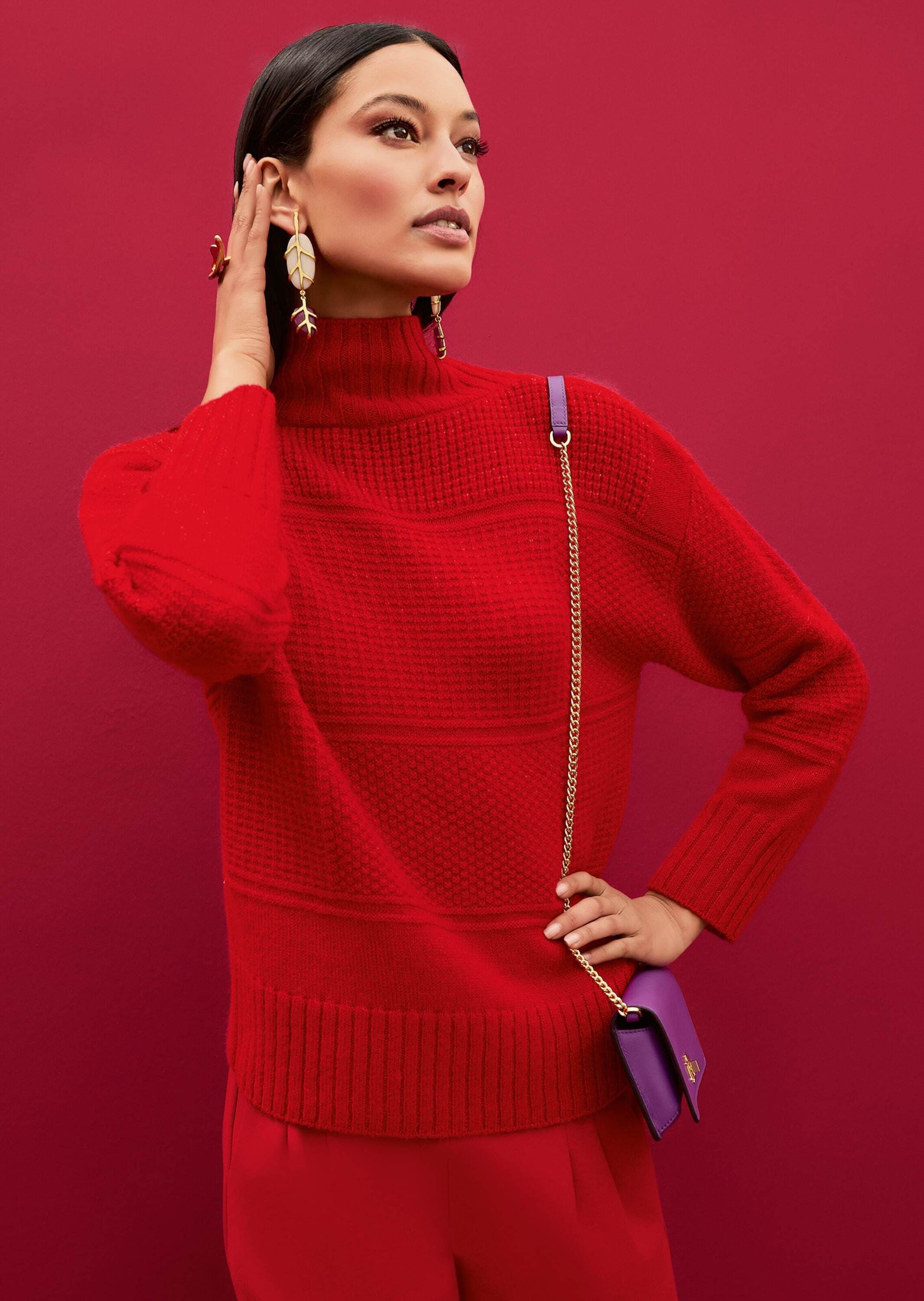 MADELEINE Longpullover »Pullover Stehkragen-Pullover«