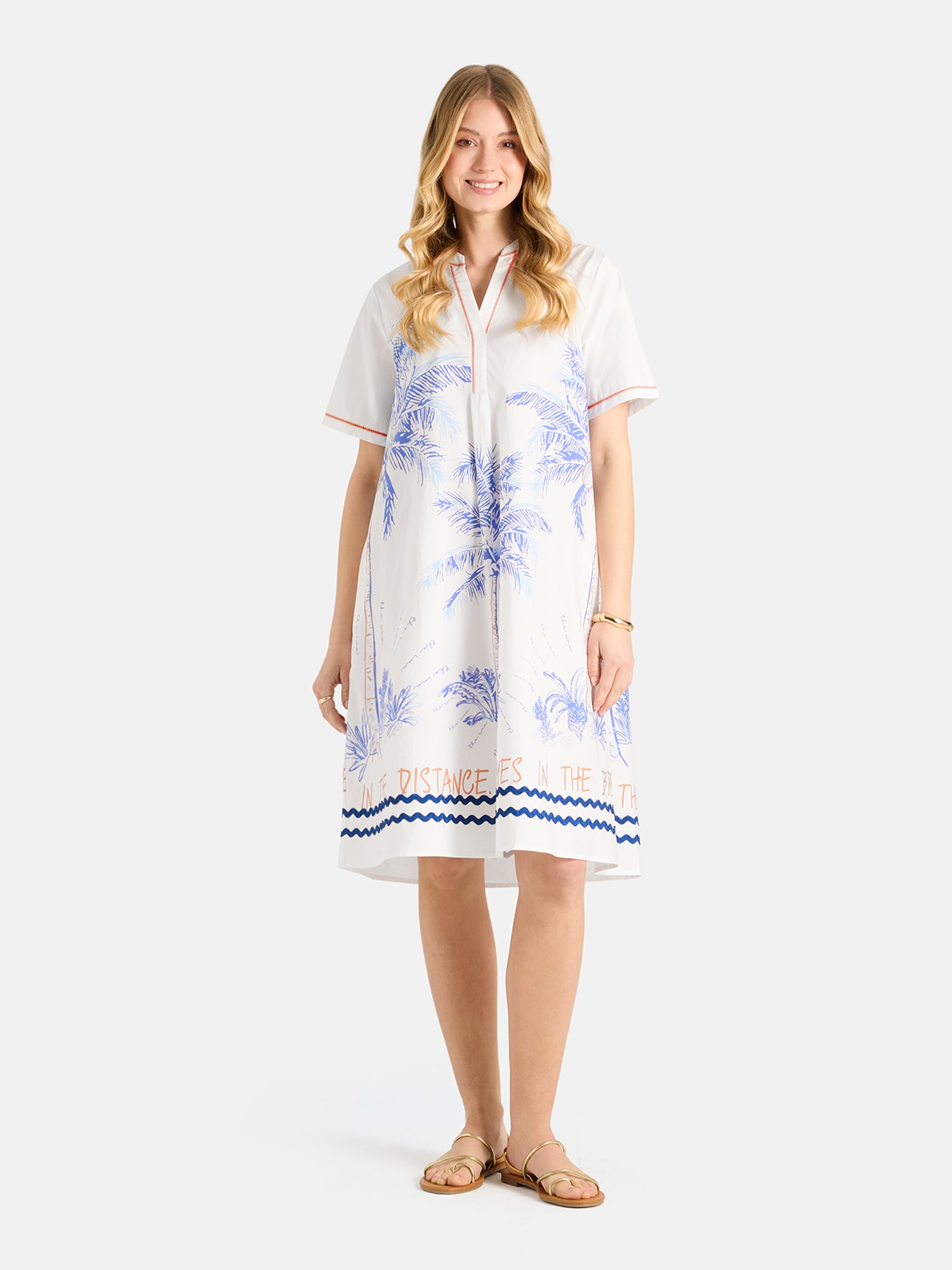 Lieblingsstück Tunikakleid »JulieL« Eingrifftaschen mit dekorativem Print, Baumwoll-Qualität