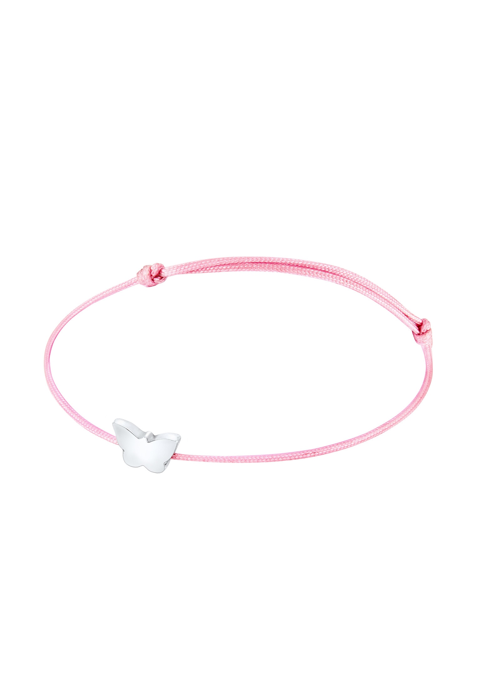 Elli Armkette »Armband Kinder Schmetterling Rosa Nylon Band 925 Sterling Silber«