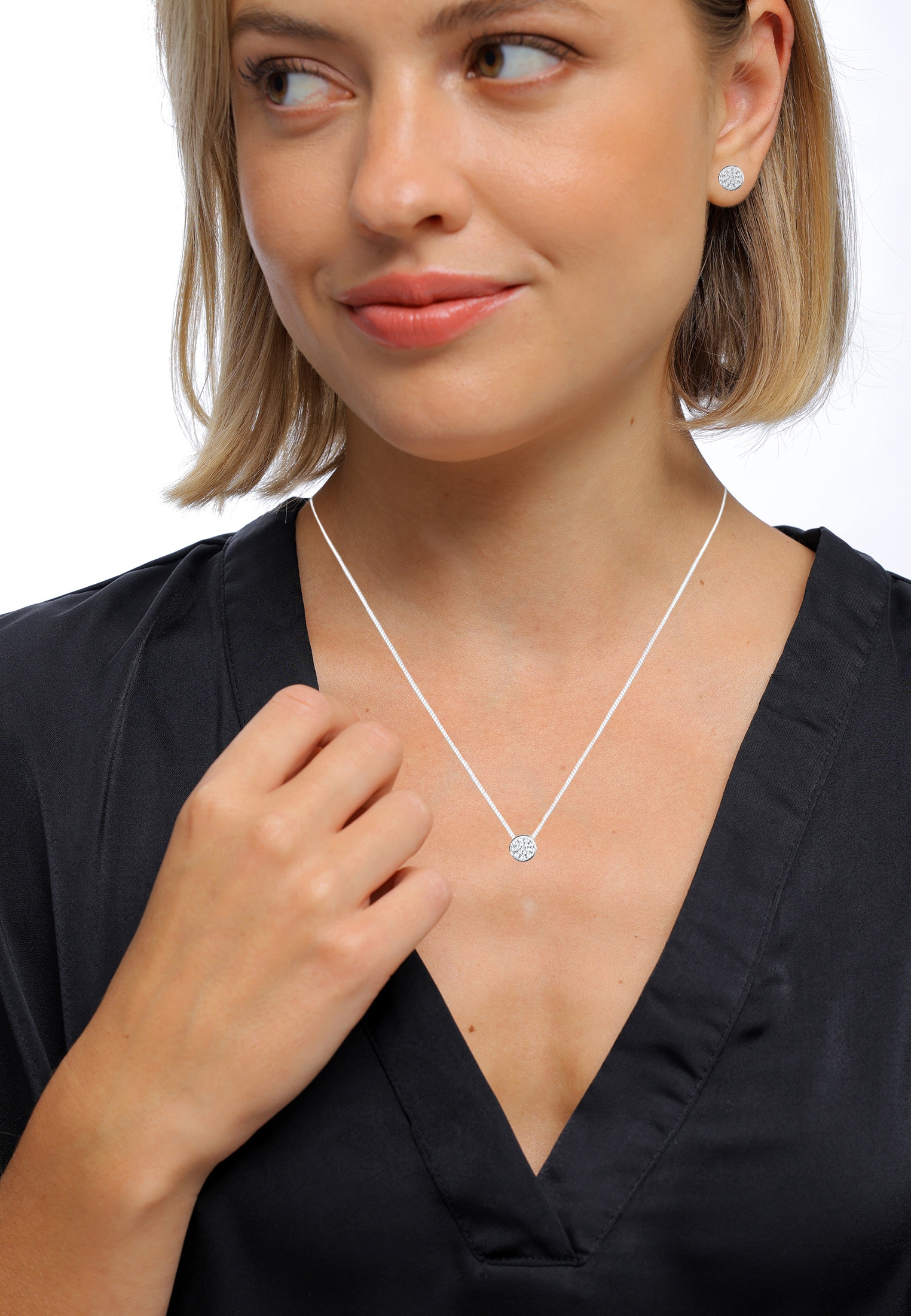 Elli Ohrring und Ketten Set »Schmuckset Zirkonia 925 Sterling Silber«
