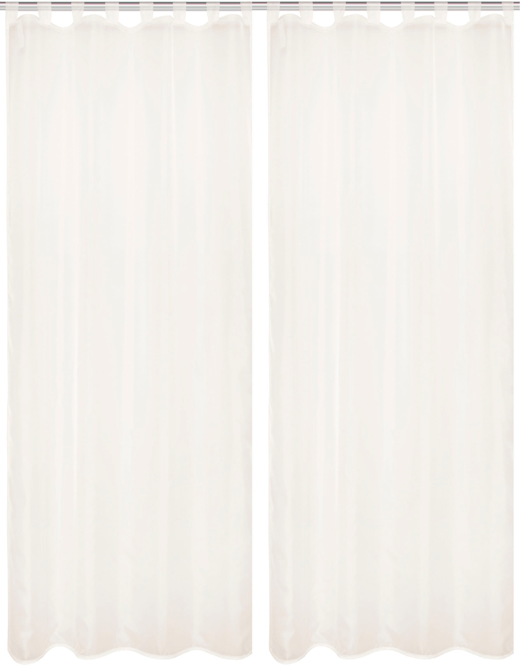 HOME WOHNIDEEN Vorhang »NESSI 2er Pack«, (2 St.), Uni, Voile, transparent, Schlaufen inkl. Zugband, 2er Pack