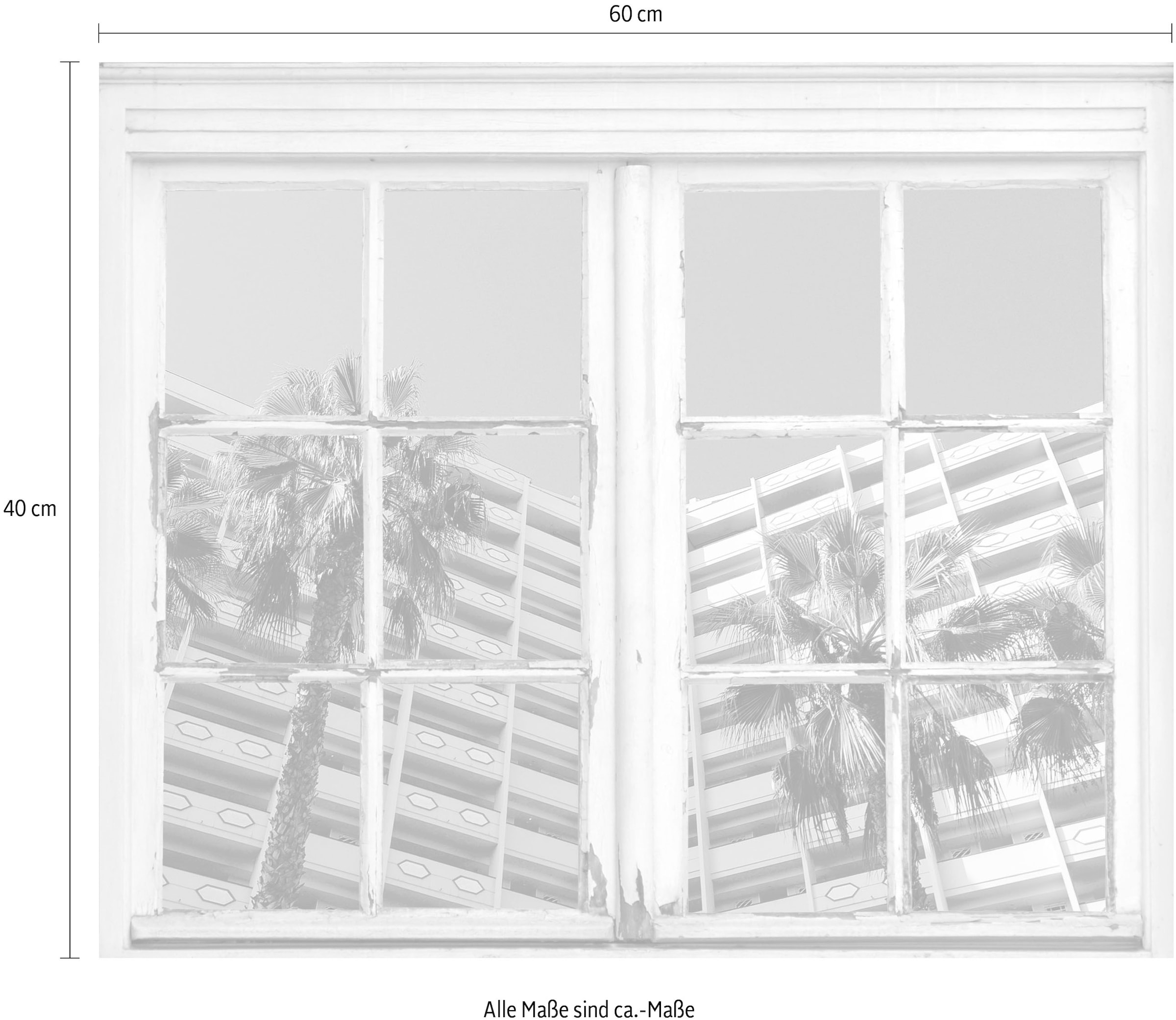 queence Wandsticker »Hotel«, Wandsticker, Wandbild, selbstklebend, 3D, Fenster
