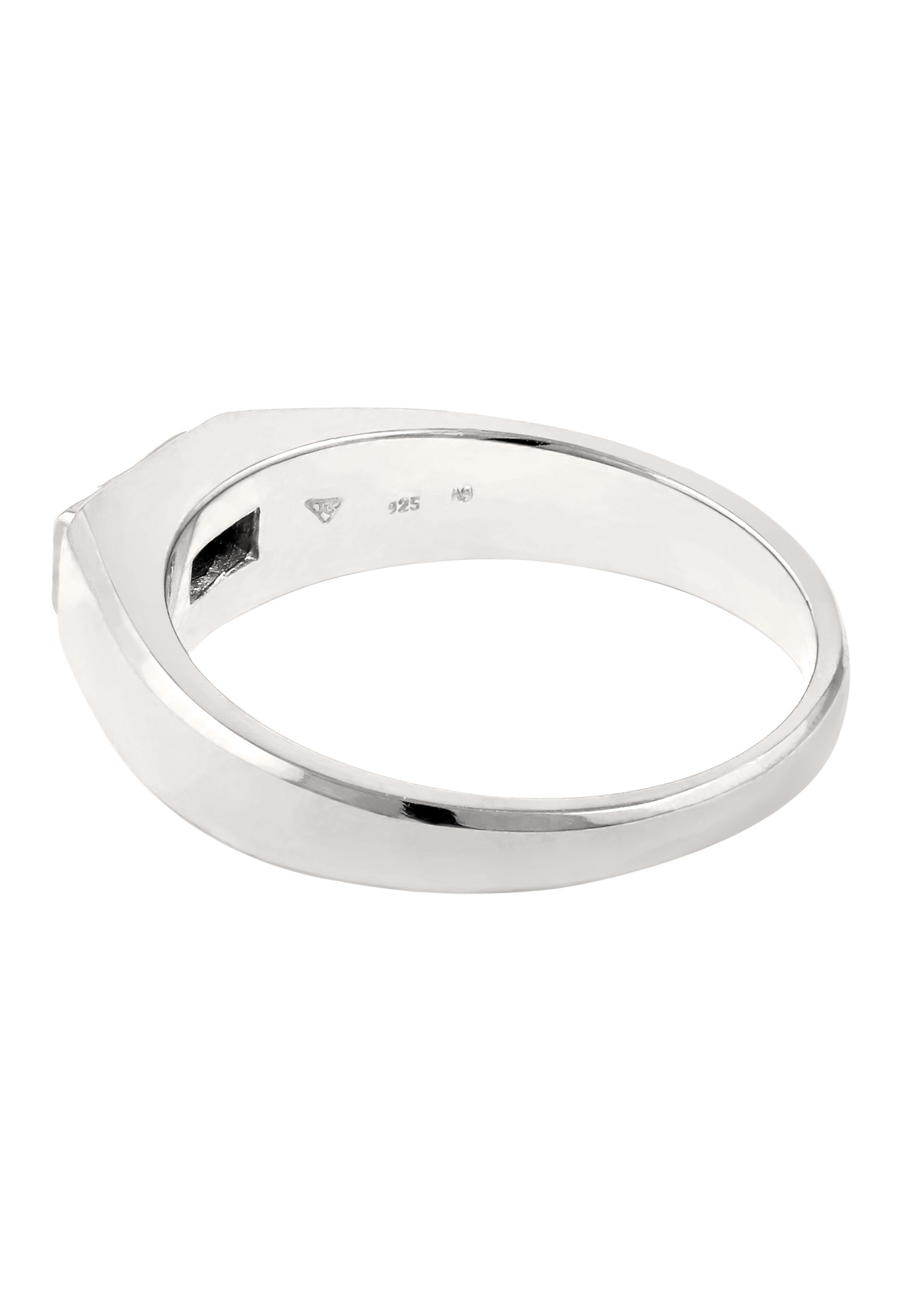 Kuzzoi Siegelring »Ring Siegelring Rechteck Synthetischer Saphir Blau 925 Sterling Silber«
