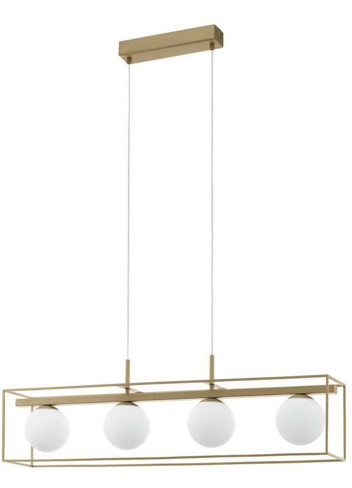 EGLO Hängeleuchte »VALLASPRA Pendellampe, Stahl, Glas, E14, IP20, Esszimmerlampe, Lampe«, 4 flammig, Leuchtmittel E14 | ohne Leuchtmittel, Hängelampe 4-flammig - für Esszimmer, Küche oder Wohnzimmer