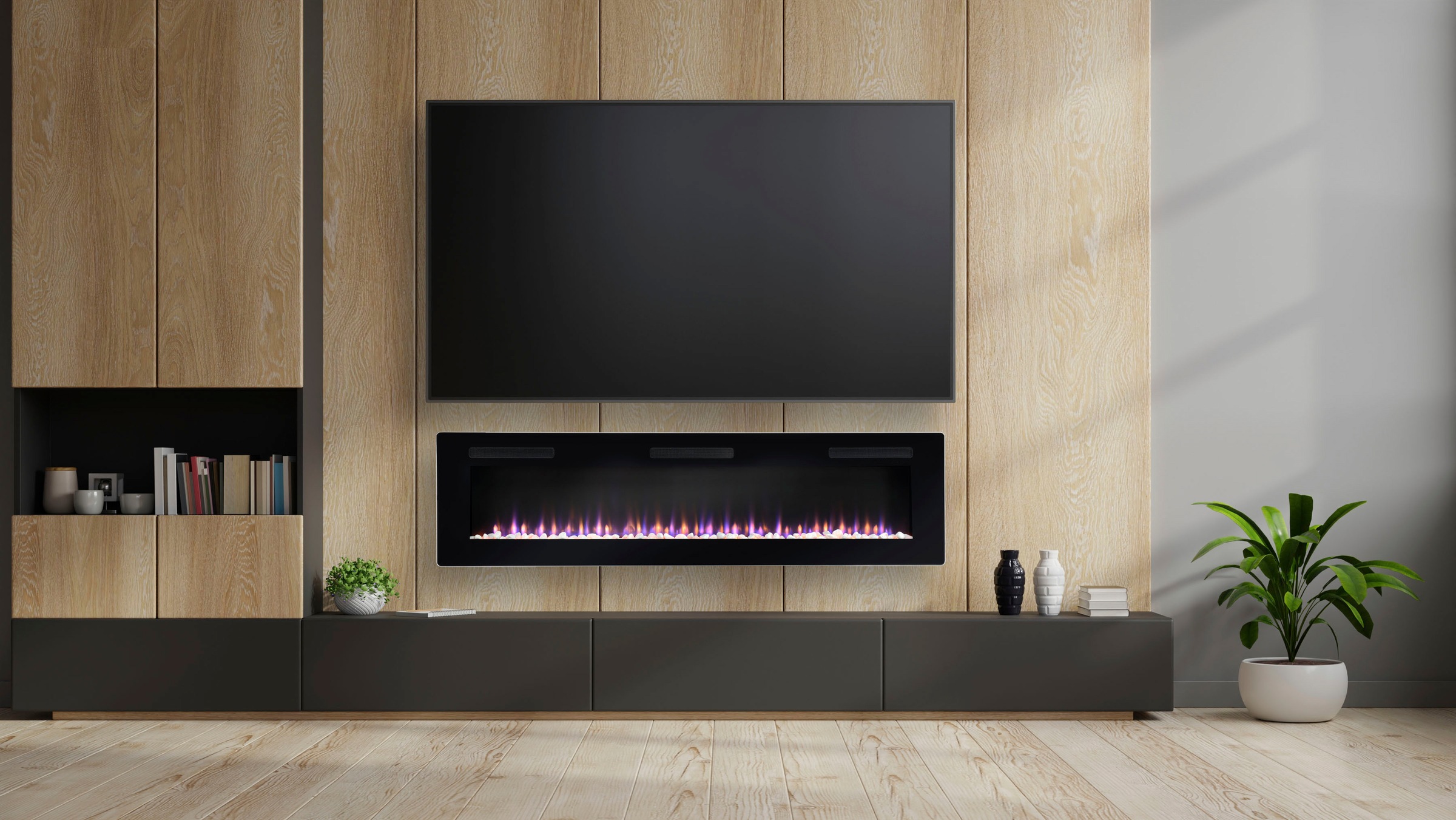 Dimplex Elektrokamin »Sierra 72"«, schwarz,mit Heizung, Fernbedienung, App, Optiflame® Flammeneffekt