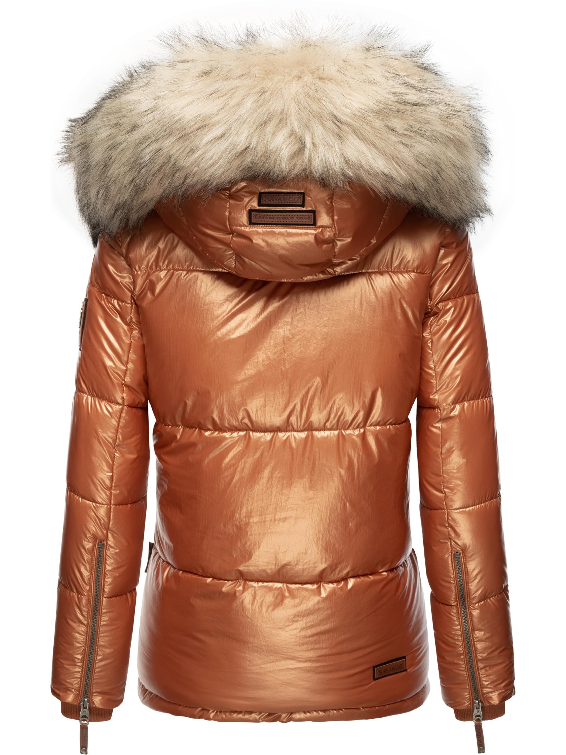 Navahoo Winterjacke »Winterjacke Tikunaa« mit Kapuze warm gefütterte Damen Steppjacke mit Kunstfellkapuze
