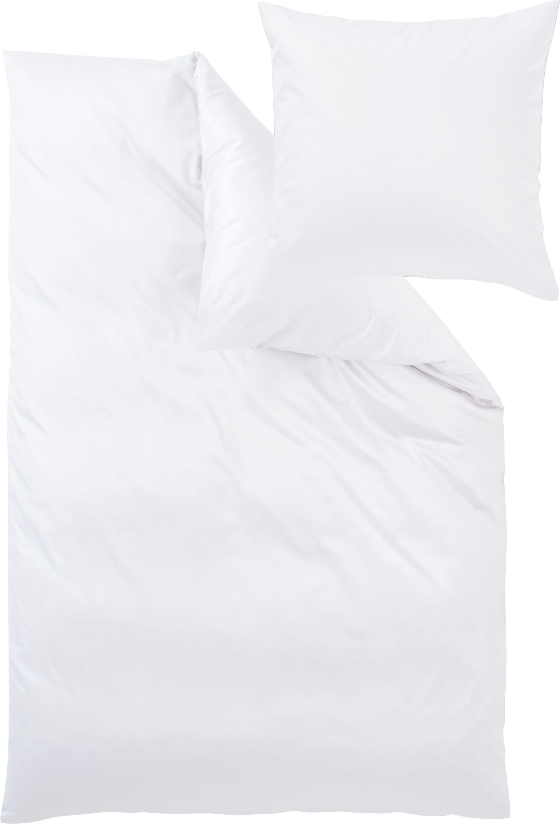 Curt Bauer Bettwäsche »Uni-Mako-Satin aus 100% Baumwolle, Bett- und Kopfkissenbezug mit Reißverschluss, pflegeleicht, STANDARD 100 by OEKO-TEX® und Made in Green zertifiziert, auch ganzjährig geeignet, edle Haptik«, (2 tlg.)