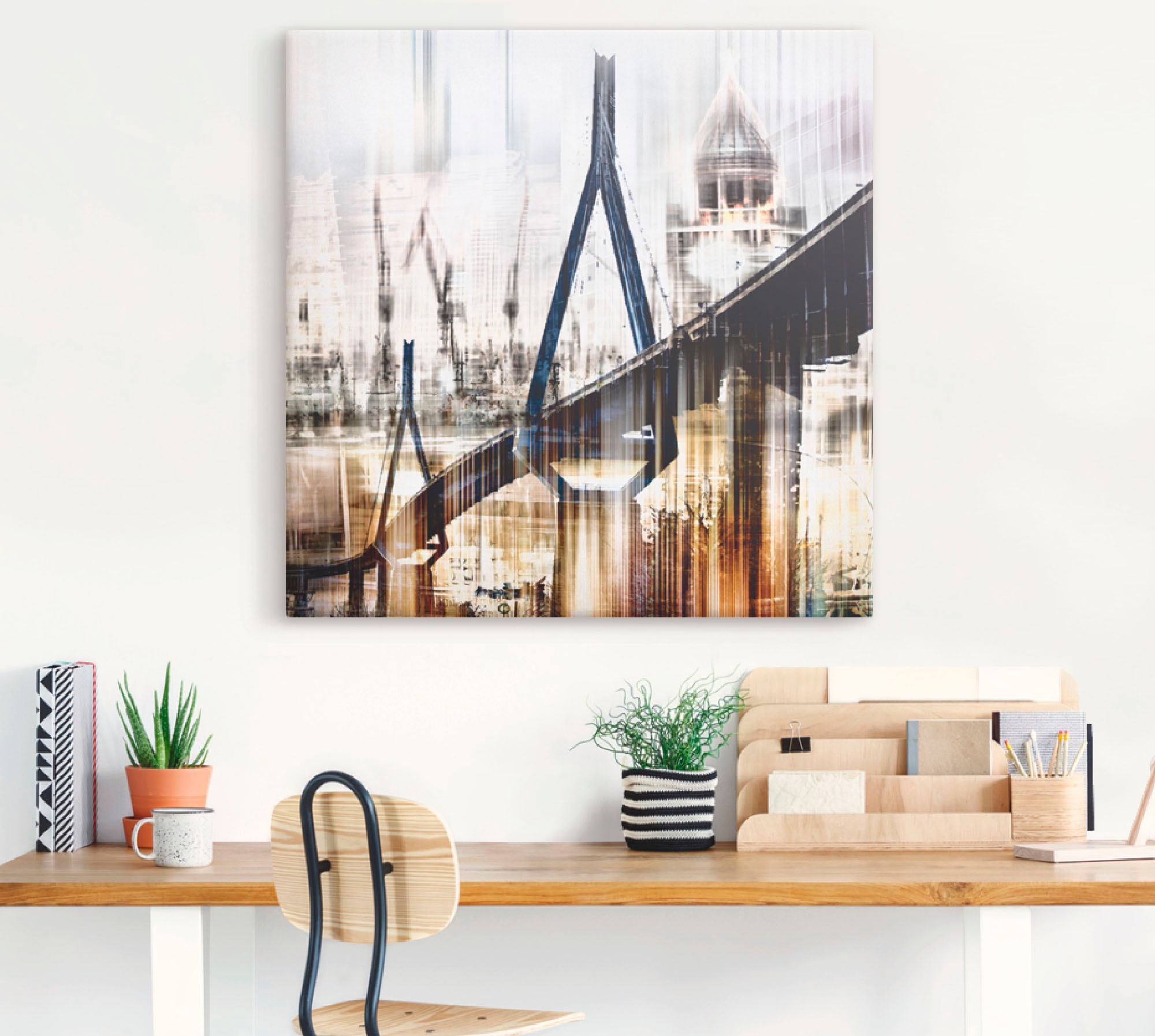 Artland Wandbild »Hamburg Skyline Collage III«, Deutschland, (1 St.), als Leinwandbild, Wandaufkleber in verschied. Größen
