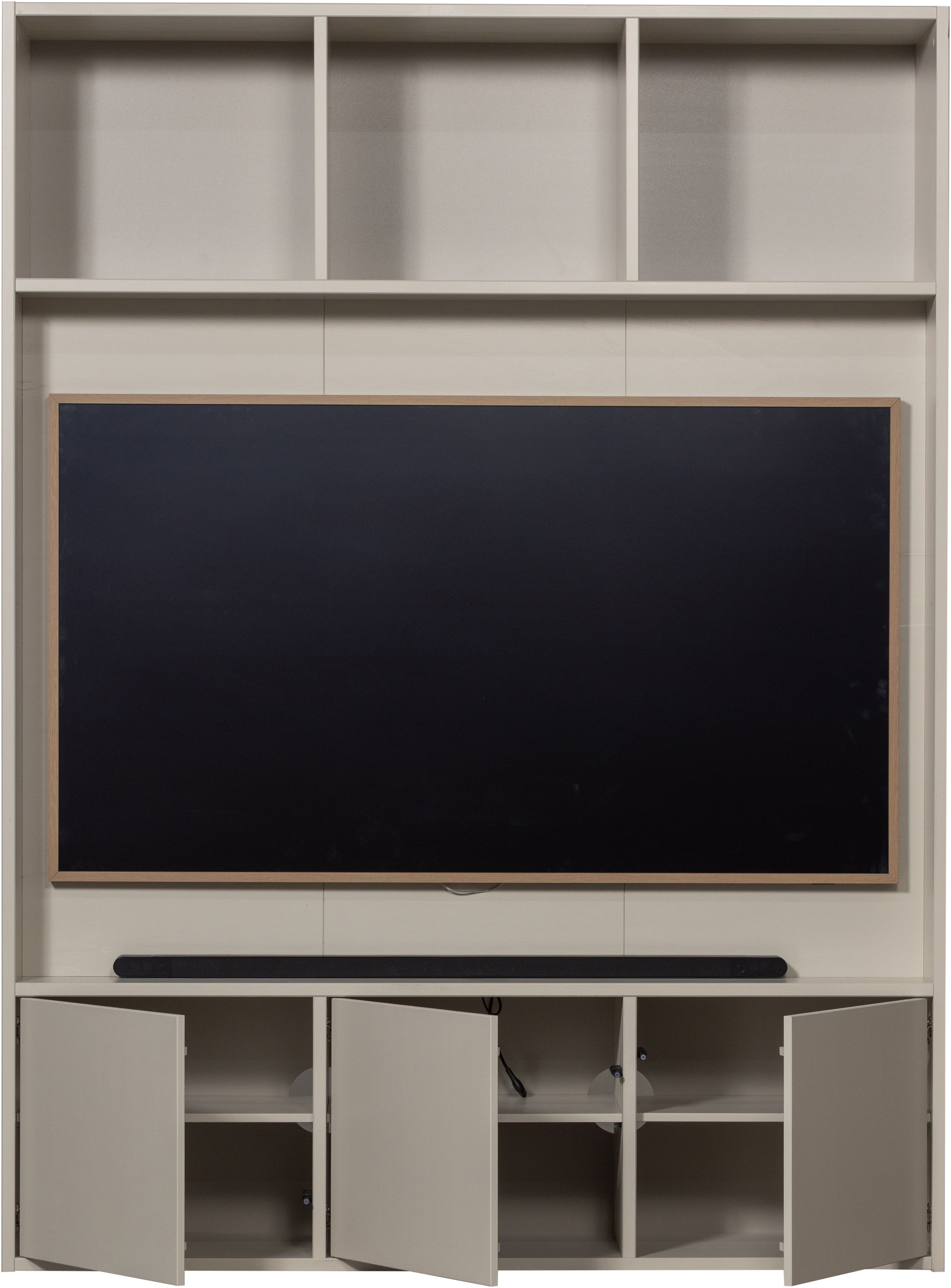 WOOOD Wohnwand »Meggy FSC®-Kiefernholz mit Druckmechanismus B 160 x D 40 x H 215 cm«