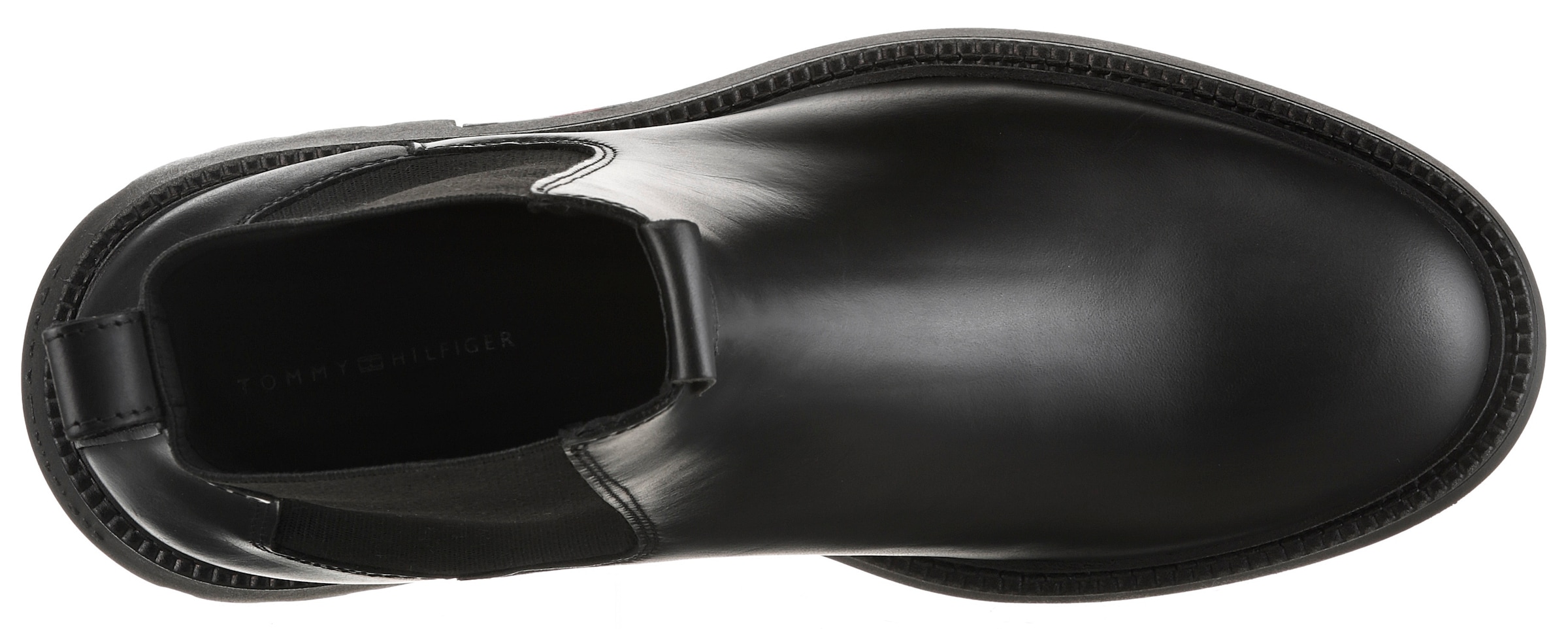 Tommy Hilfiger Chelseaboots »HILFIGER COMFORT LWT LTH CHELSEA«  , Stiefelette, Businessschuh mit Stretcheinsatz und Anziehlasche