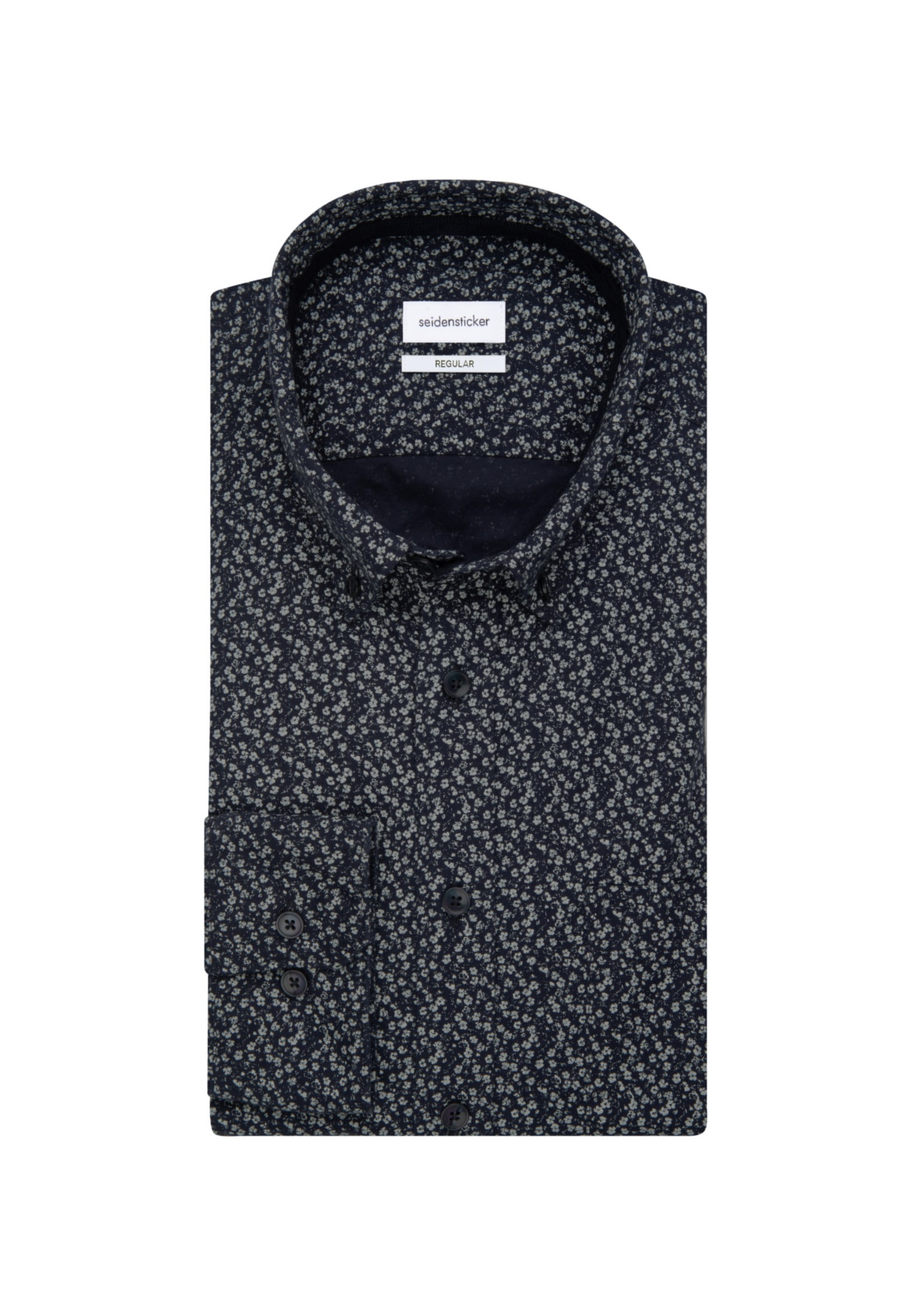 seidensticker Businesshemd »Schwarze Rose«, Regular Langarm Button-Down-Kragen Druck