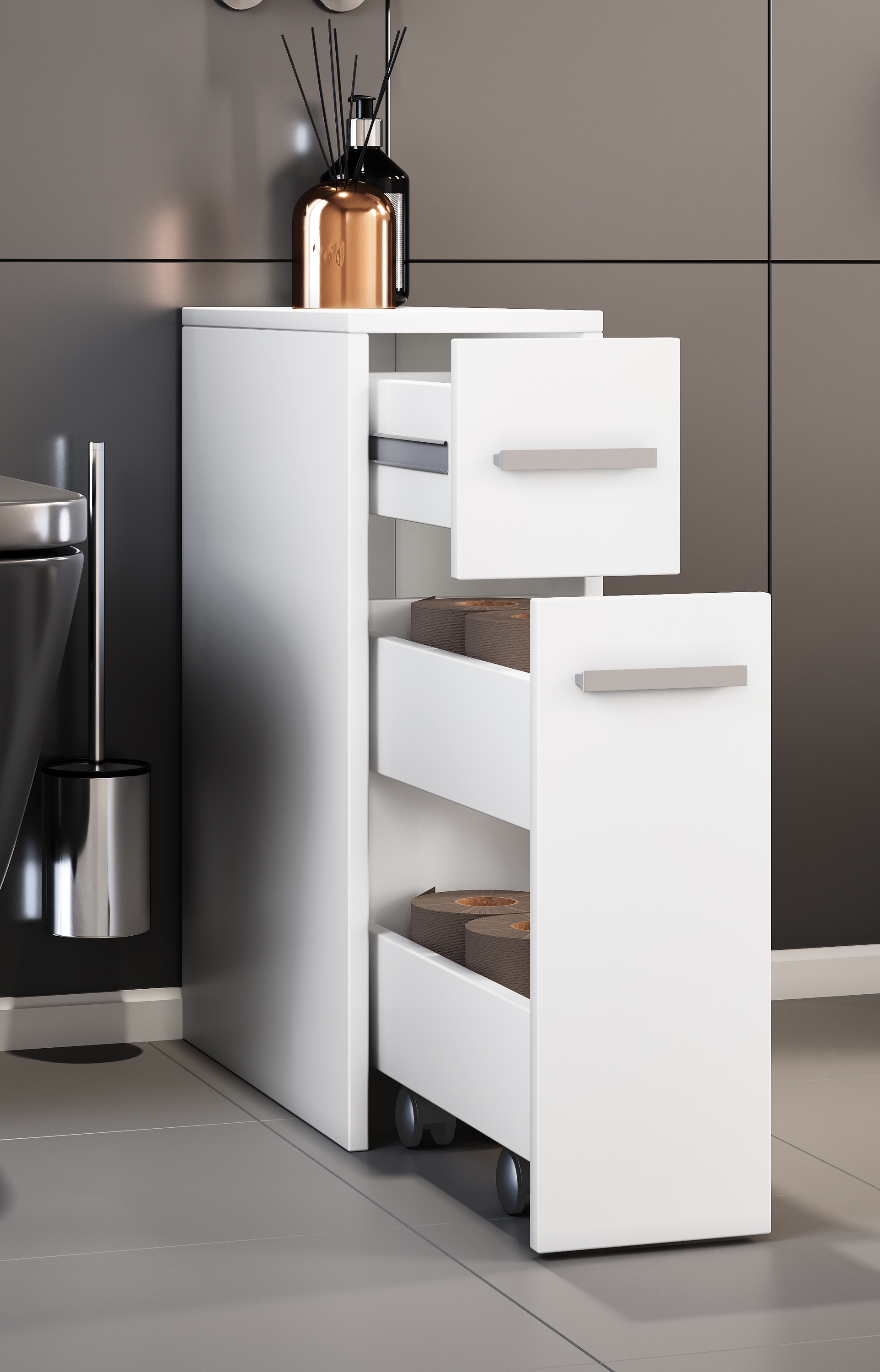 VCM Midischrank »Holz Badmöbel Nischenschrank Raumteiler Bad Zalo«