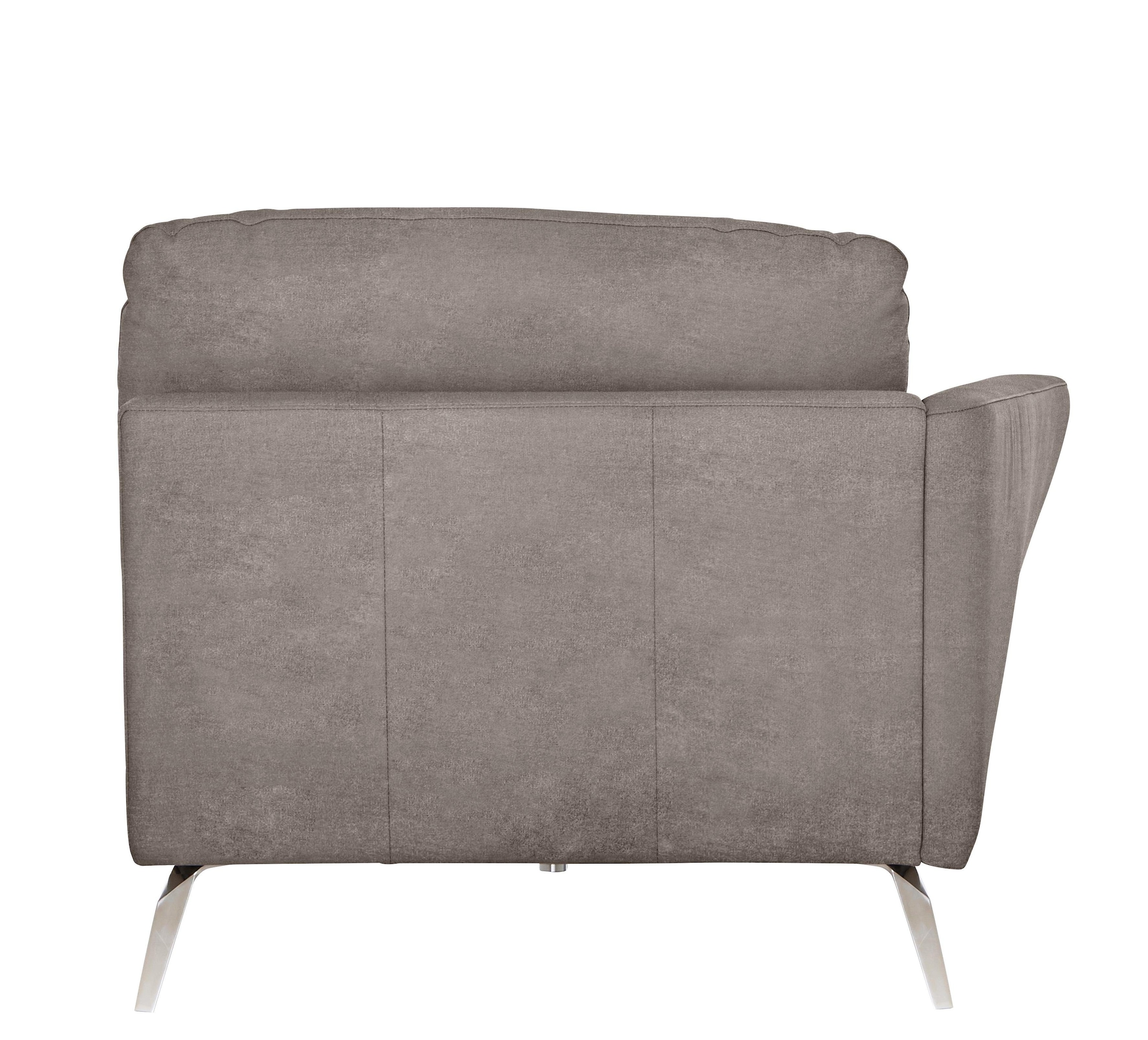 W.SCHILLIG Chaiselongue »softy«, mit dekorativer Heftung im Sitz, Füße Chrom glänzend