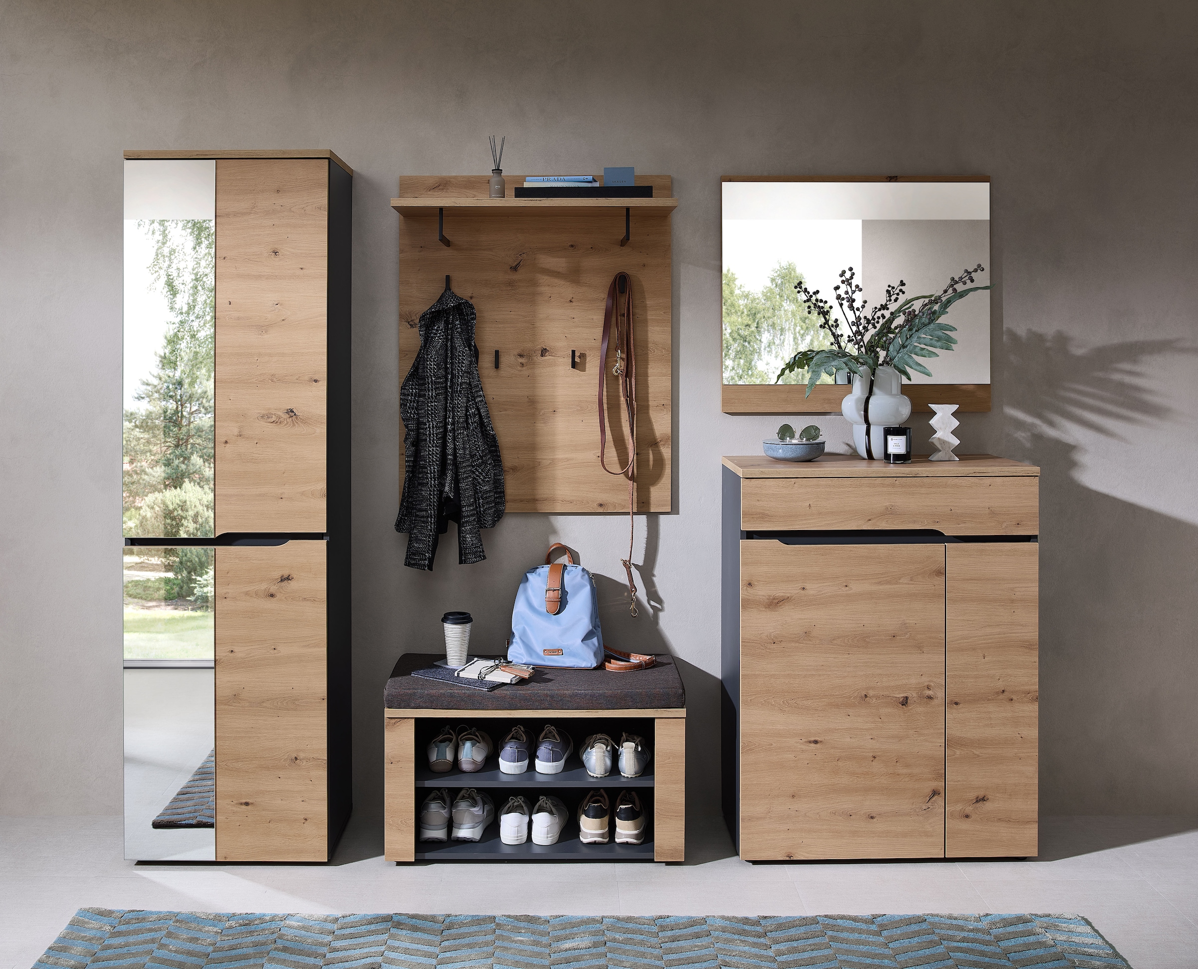 OTTO home Garderoben-Set »Bergen Garderobenset, 245/192/38 (B/H/T cm)« 5 Stk. tlg.