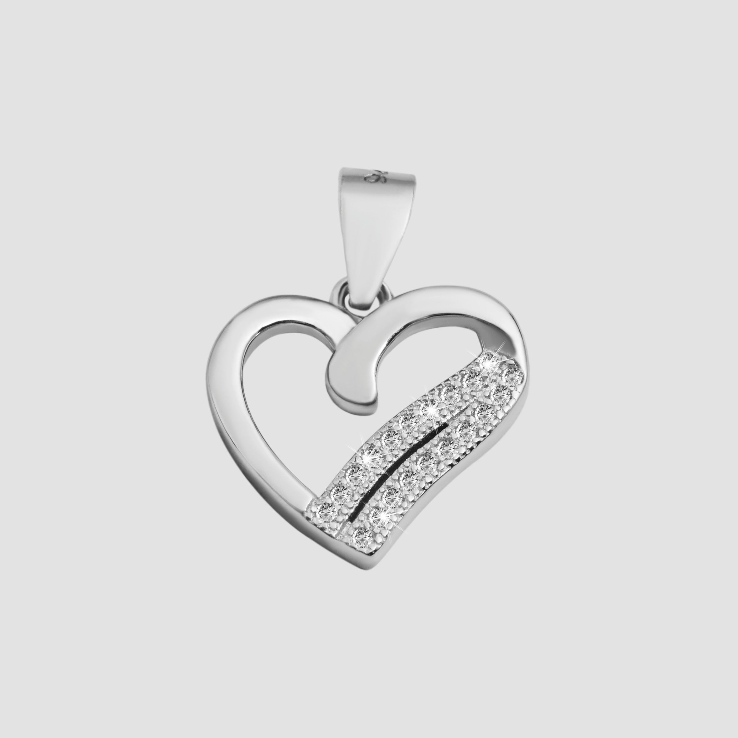 Adelia´s Herzanhänger »Damen Anhänger ¿ Herz Herzanhänger aus 925 Silber mit Zirkonia«