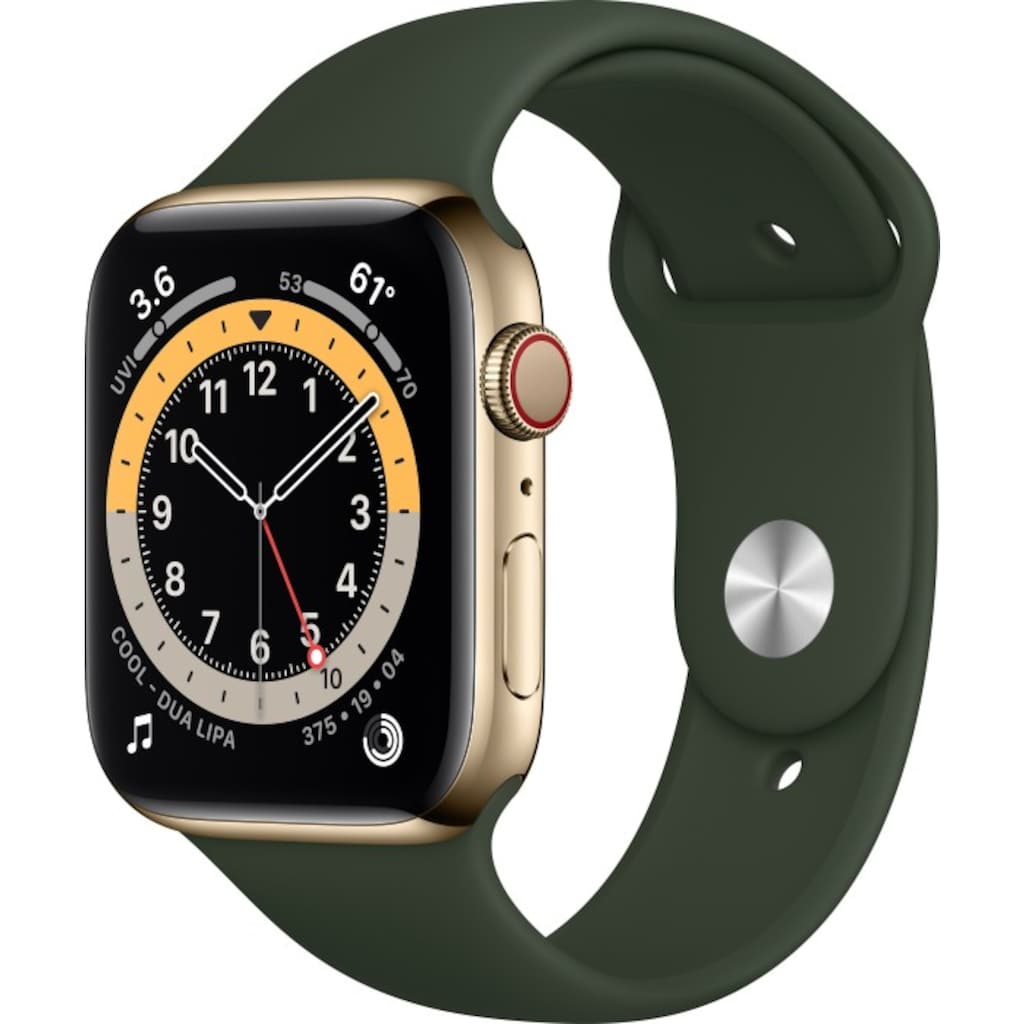 Apple Smartwatch »Series 6, GPS + Cellular, Edelstahl-Gehäuse, 44 mm