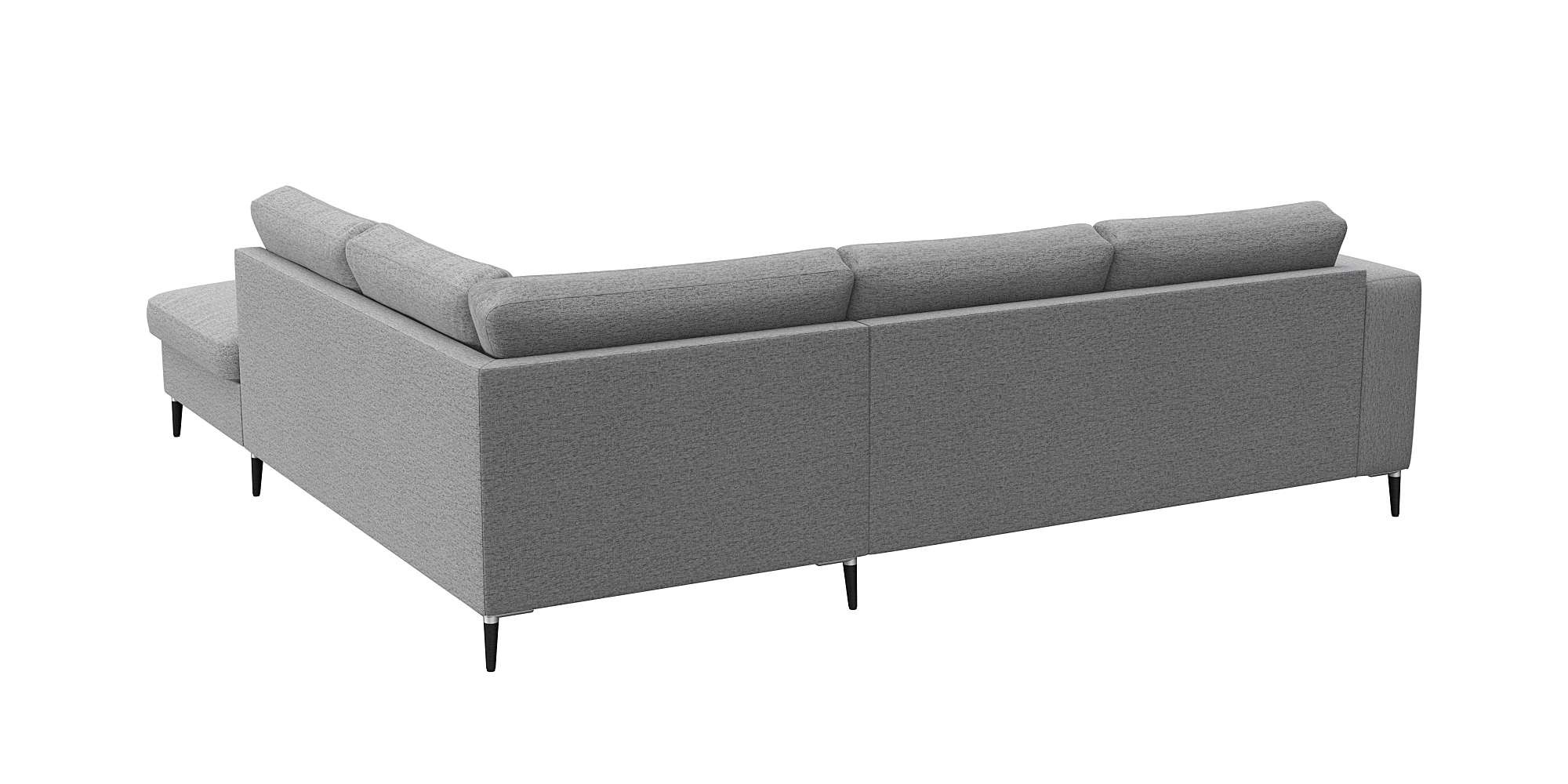 FLEXLUX Ecksofa »Fiore, bequem und komfortabel, zeitlos, L-Form«, breite Armlehnen, Füße Alu/schwarz, B/T 241/225 cm, Kaltschaum im Sitz